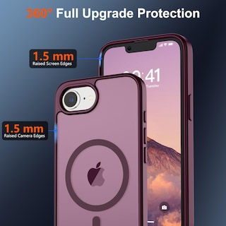 Foto 4 | Funda Magnética Supfine Para Iphone 16e 2025, Color Rojo Vino - Venta Internacional.