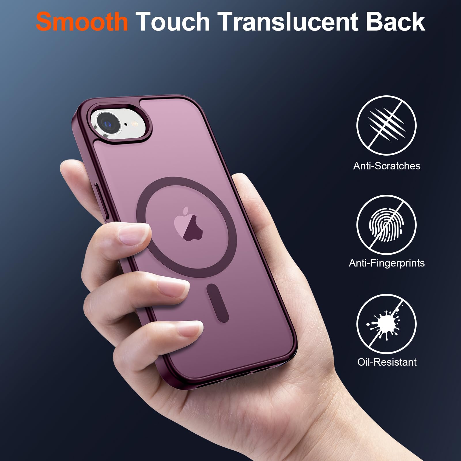 Foto 7 pulgar | Funda Magnética Supfine Para Iphone 16e 2025, Color Rojo Vino - Venta Internacional.