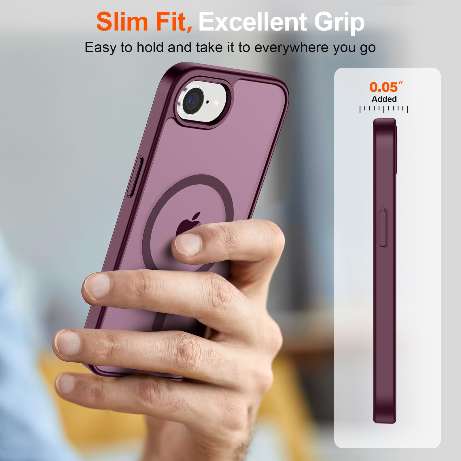 Foto 8 pulgar | Funda Magnética Supfine Para Iphone 16e 2025, Color Rojo Vino - Venta Internacional.