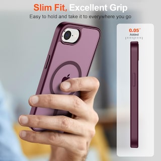 Foto 7 | Funda Magnética Supfine Para Iphone 16e 2025, Color Rojo Vino - Venta Internacional.