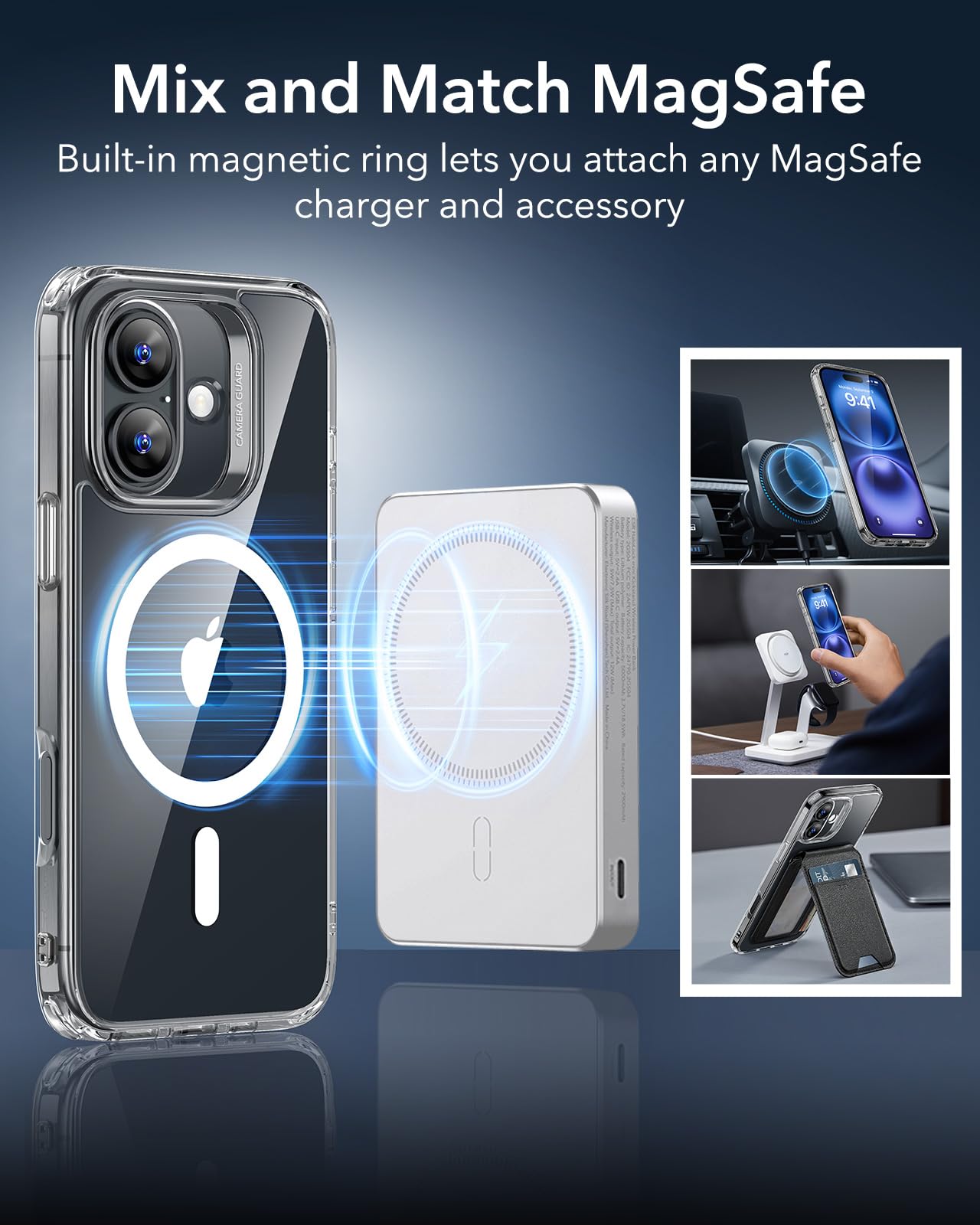 Foto 6 pulgar | Funda De Teléfono Esr Para Iphone 16 Con Magsafe Clear A Prueba De Golpes - Venta Internacional.