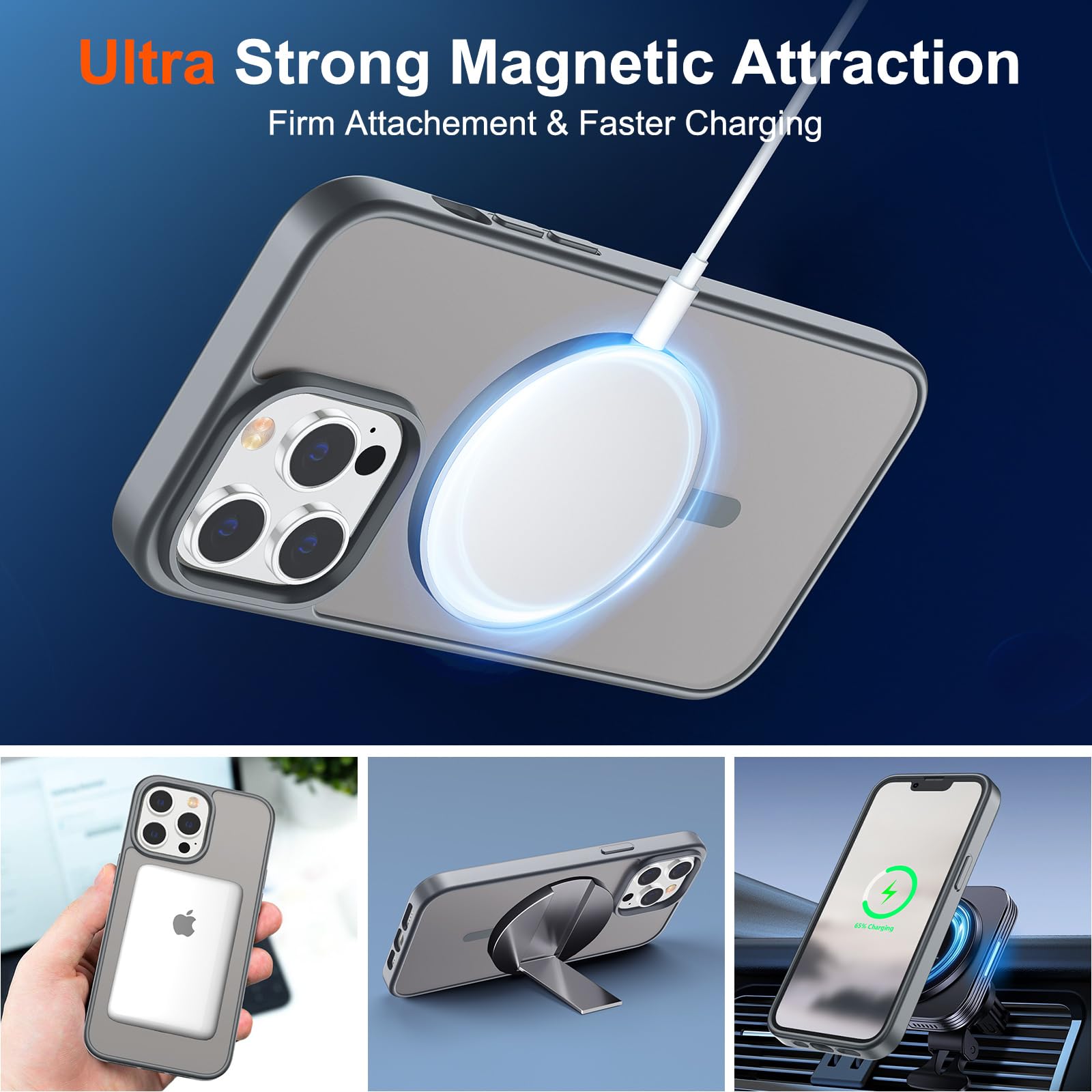 Foto 6 pulgar | Funda De Teléfono Supfine Magnetic Para Iphone 13 Pro Gris - Venta Internacional.