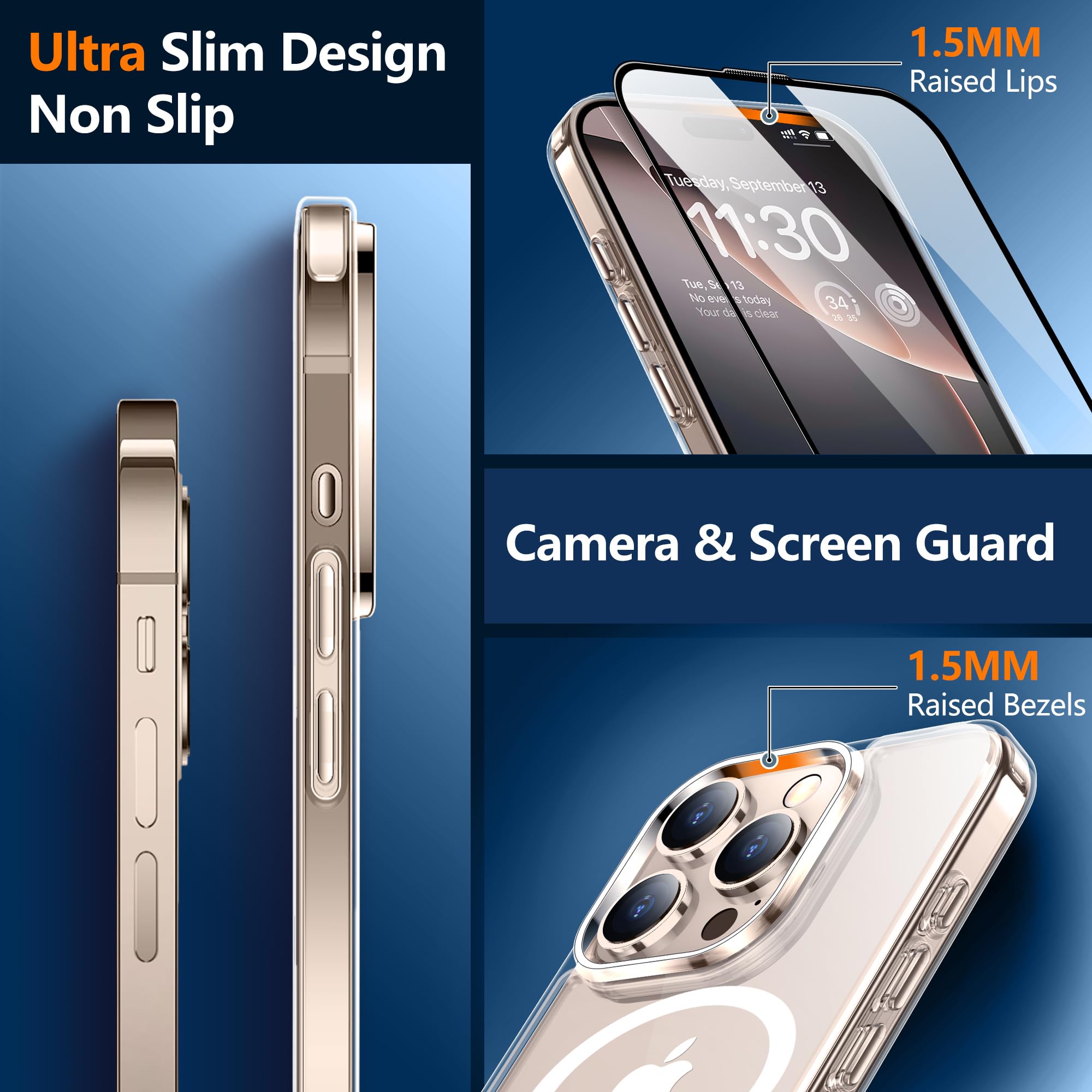 Foto 7 pulgar | Funda Magnética Spidercase Para Iphone 16 Pro Max Clear - Venta Internacional.