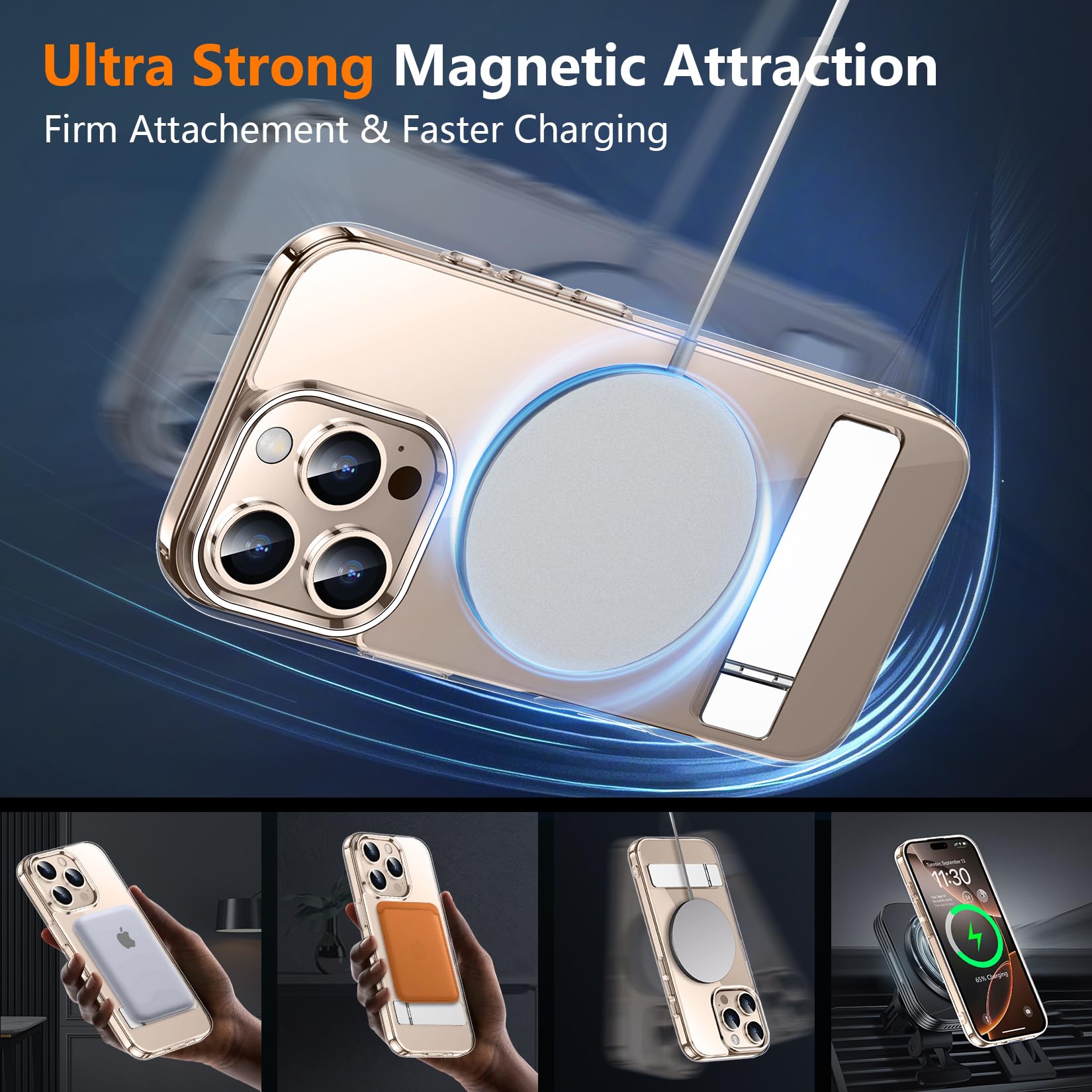 Foto 8 pulgar | Funda Magnética Spidercase Para Iphone 16 Pro Max Clear - Venta Internacional.