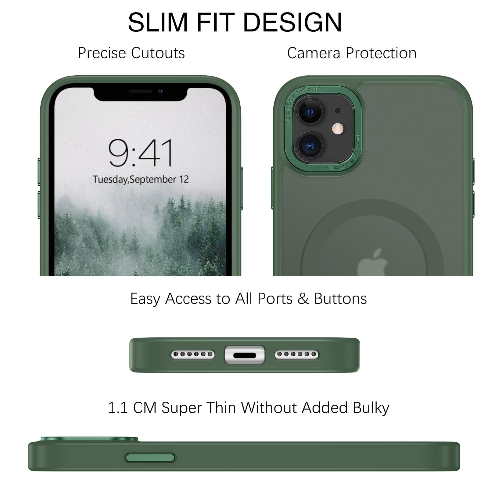 Foto 4 pulgar | Funda De Teléfono Bentoben Para Iphone 11, Magnética, Color Verde Translúcido - Venta Internacional.