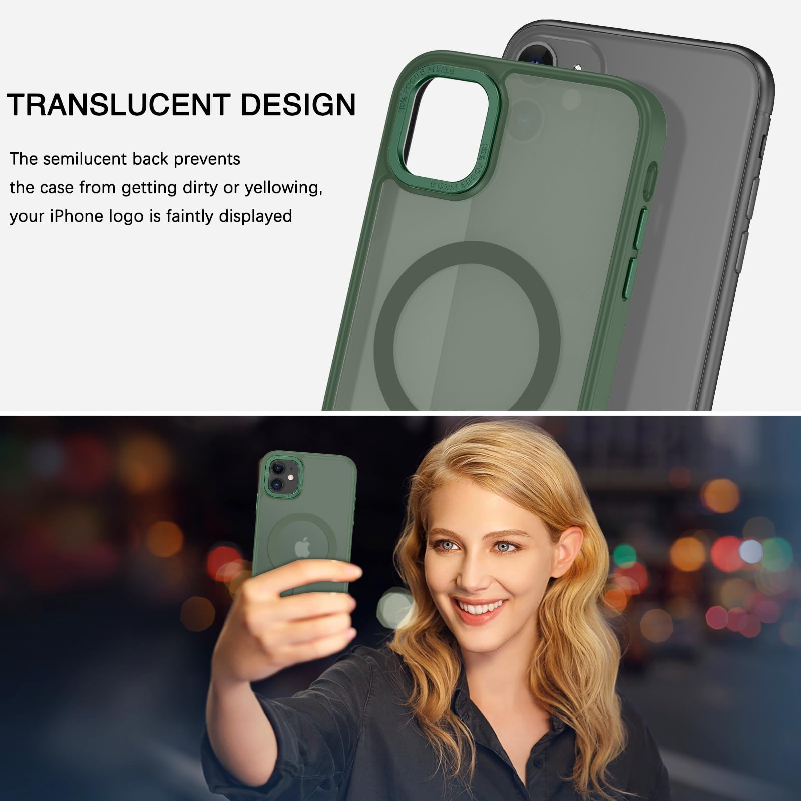 Foto 8 pulgar | Funda De Teléfono Bentoben Para Iphone 11, Magnética, Color Verde Translúcido - Venta Internacional.