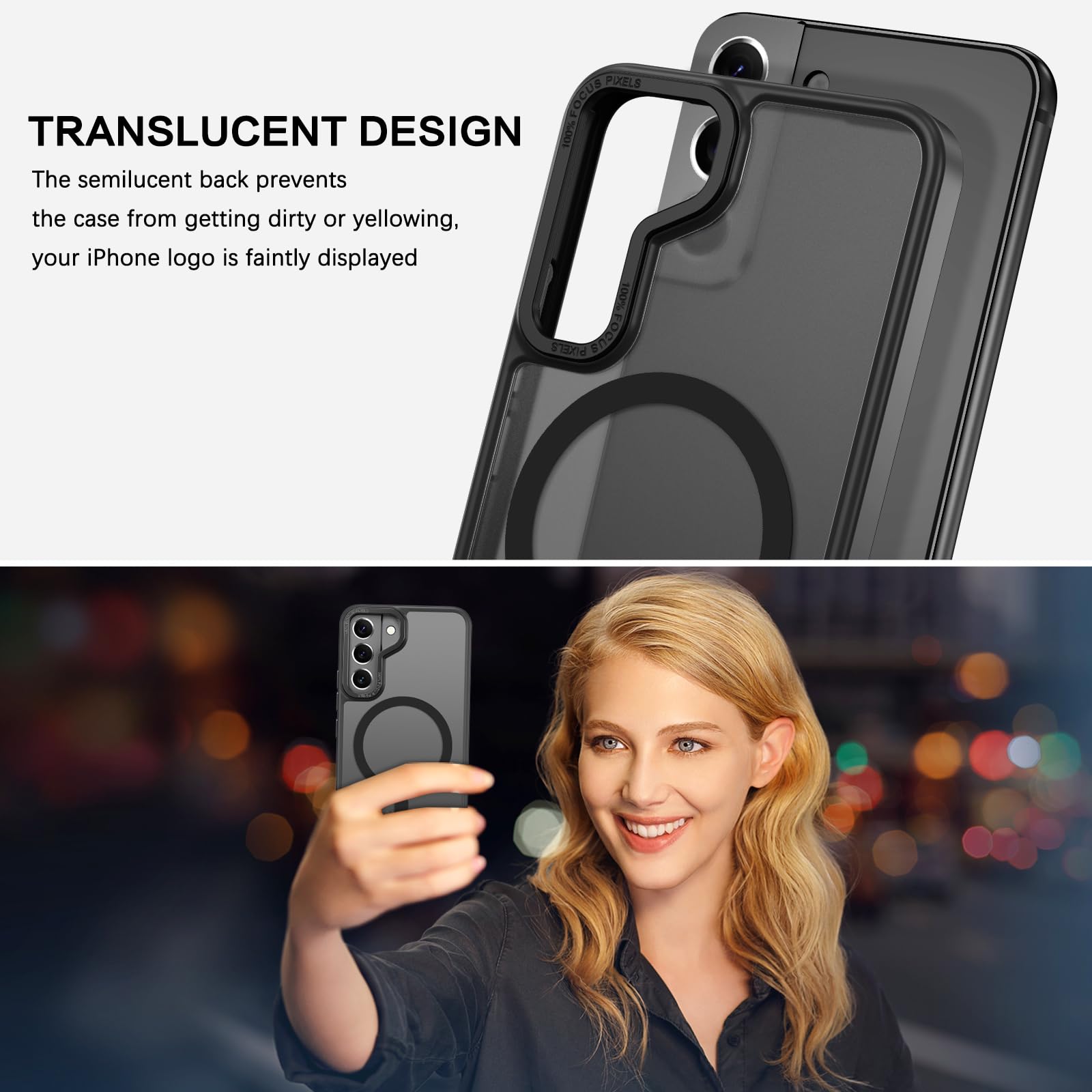 Foto 4 | Funda Bentoben Para Samsung Galaxy S22 6.1 Negra Translúcida - Venta Internacional.