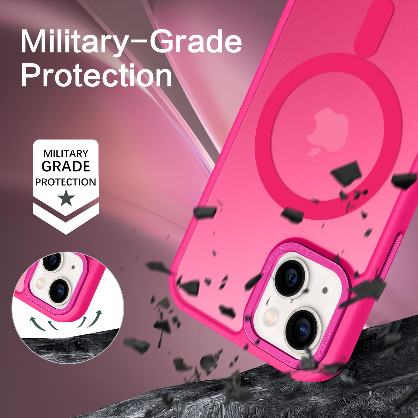 Foto 4 pulgar | Funda De Teléfono Bentoben Para Iphone 13 Mini, Translúcida, Rosa Intenso - Venta Internacional.