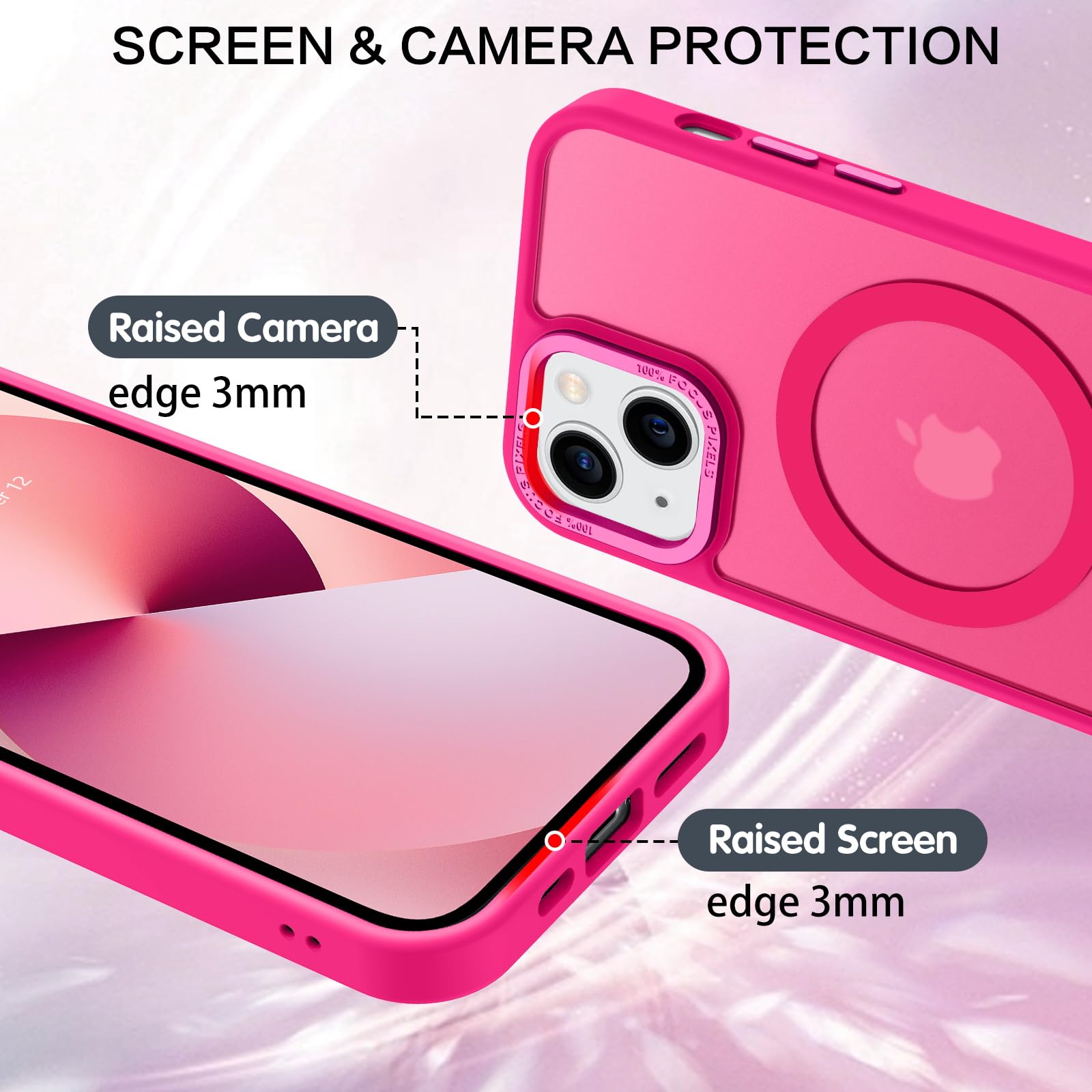 Foto 5 | Funda De Teléfono Bentoben Para Iphone 13 Mini, Translúcida, Rosa Intenso - Venta Internacional.