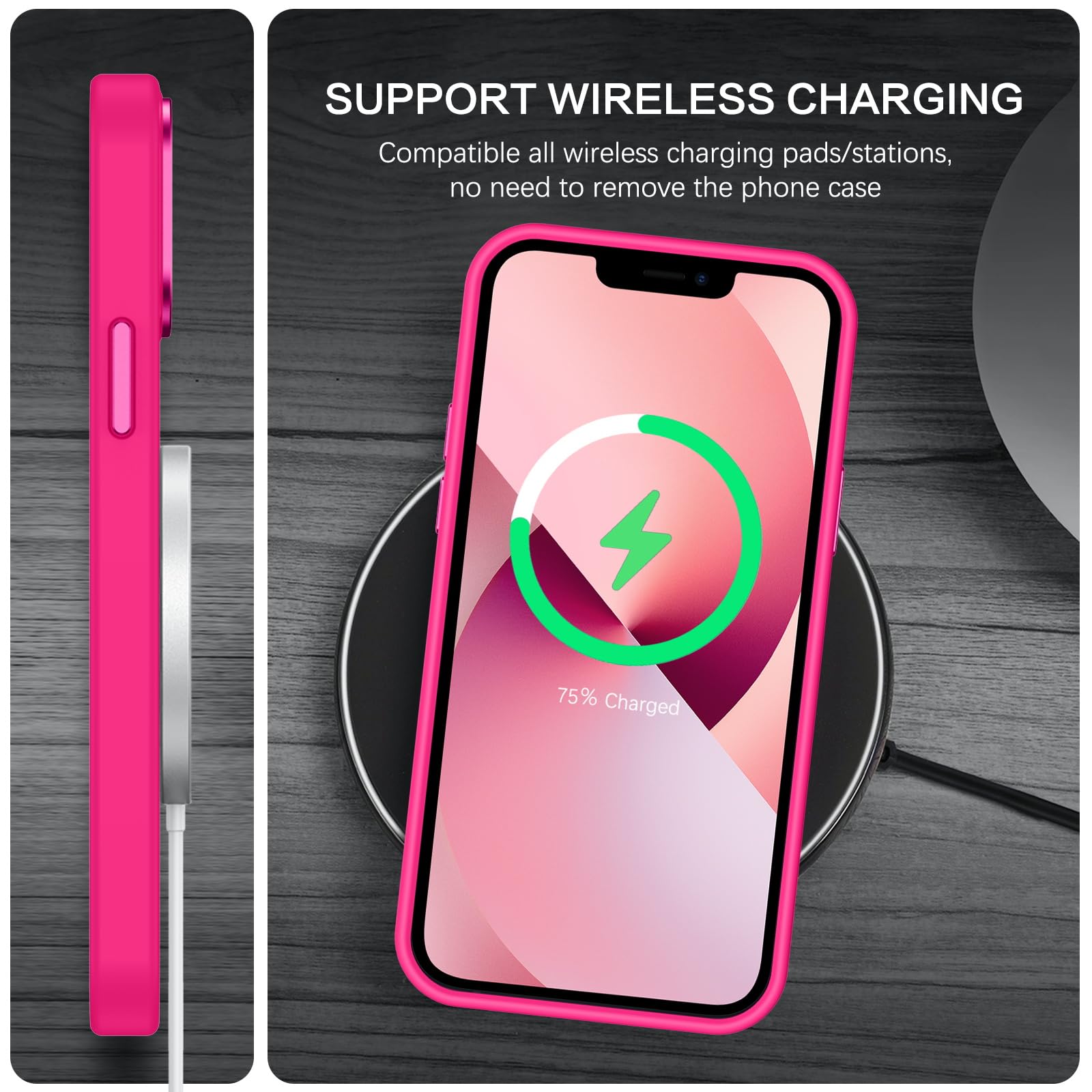 Foto 8 pulgar | Funda De Teléfono Bentoben Para Iphone 13 Mini, Translúcida, Rosa Intenso - Venta Internacional.
