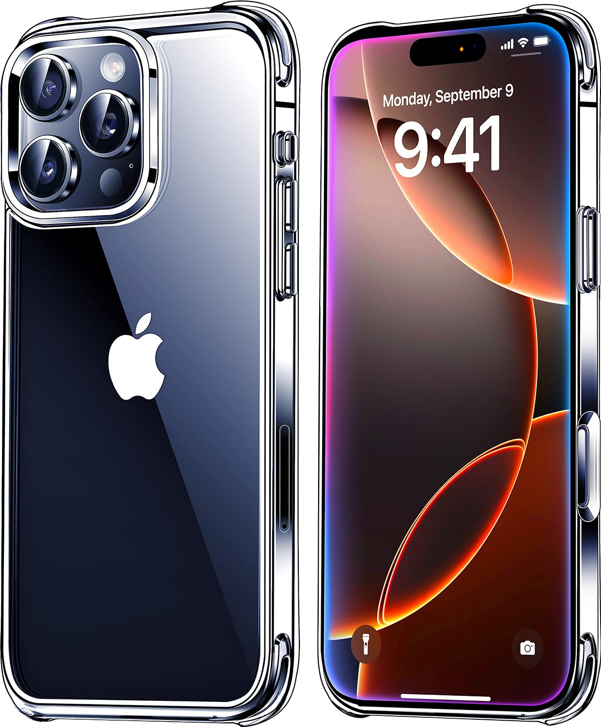 Foto 2 pulgar | Funda De Teléfono Mkeke Para Iphone 16 Pro Max, Transparente, A Prueba De Golpes - Venta Internacional.