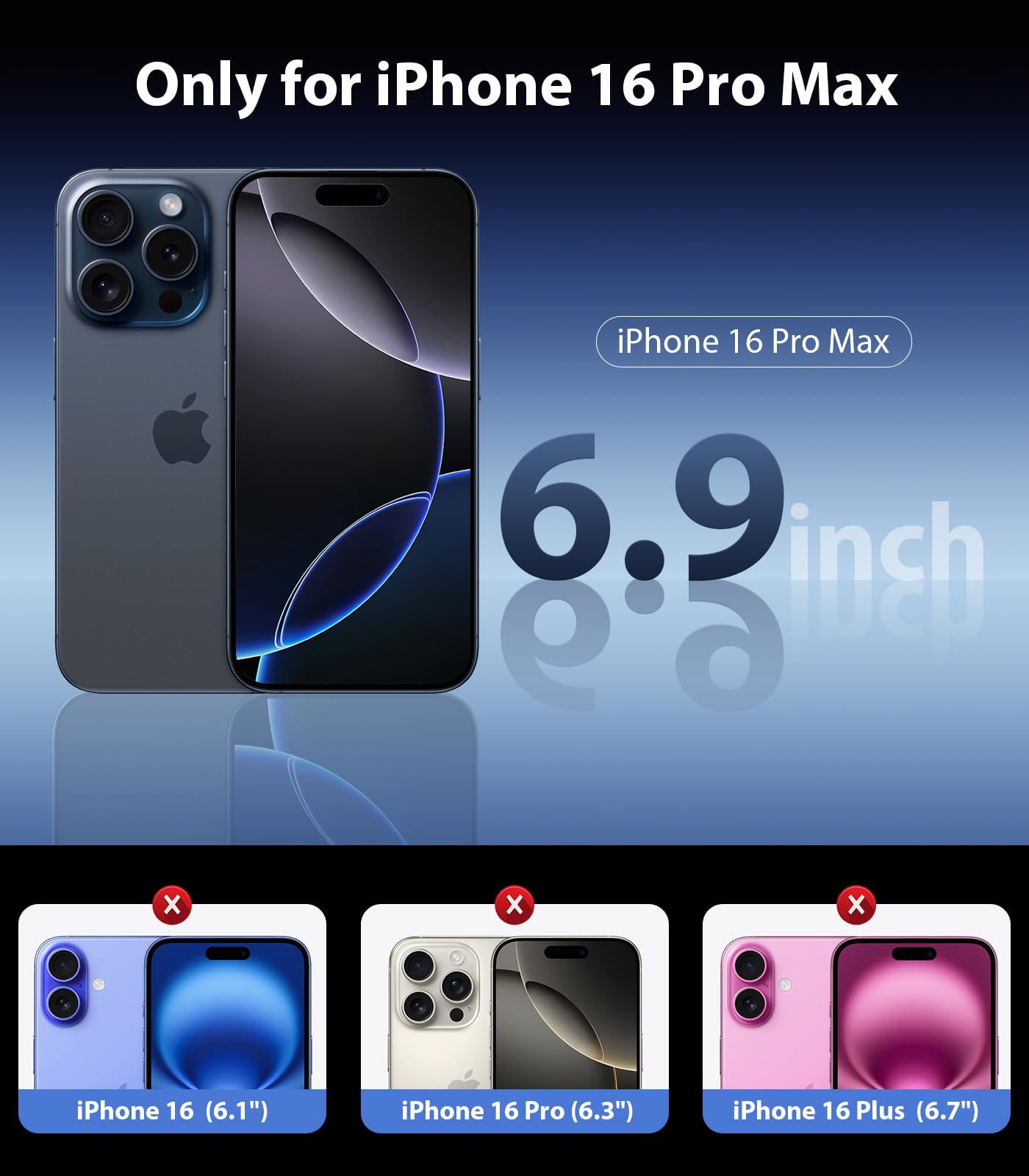 Foto 3 pulgar | Funda De Teléfono Mkeke Para Iphone 16 Pro Max, Transparente, A Prueba De Golpes - Venta Internacional.