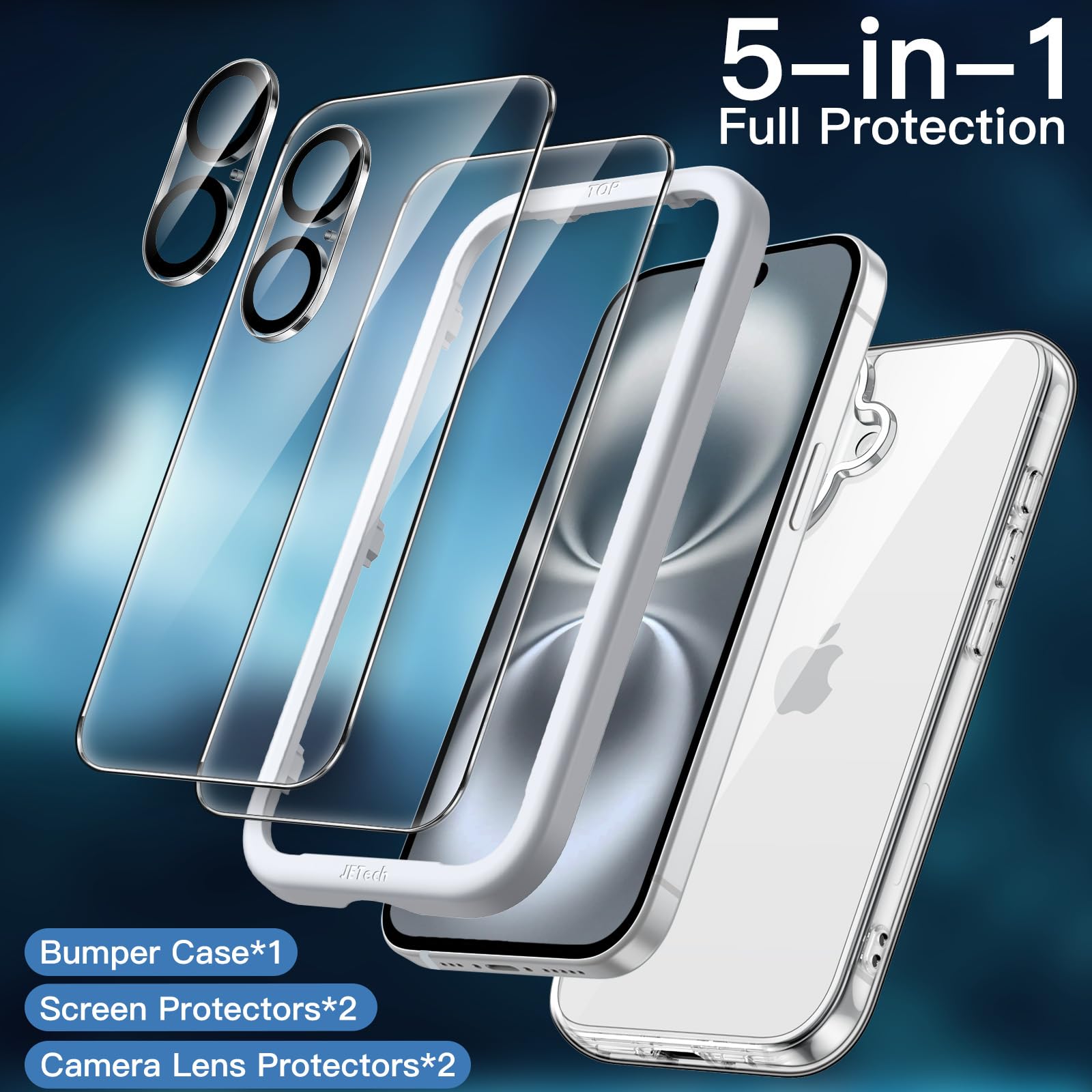 Foto 3 | Funda Jetech 5 En 1 Para Iphone 16 De 6.1 Pulgadas Con Protectores - Venta Internacional.