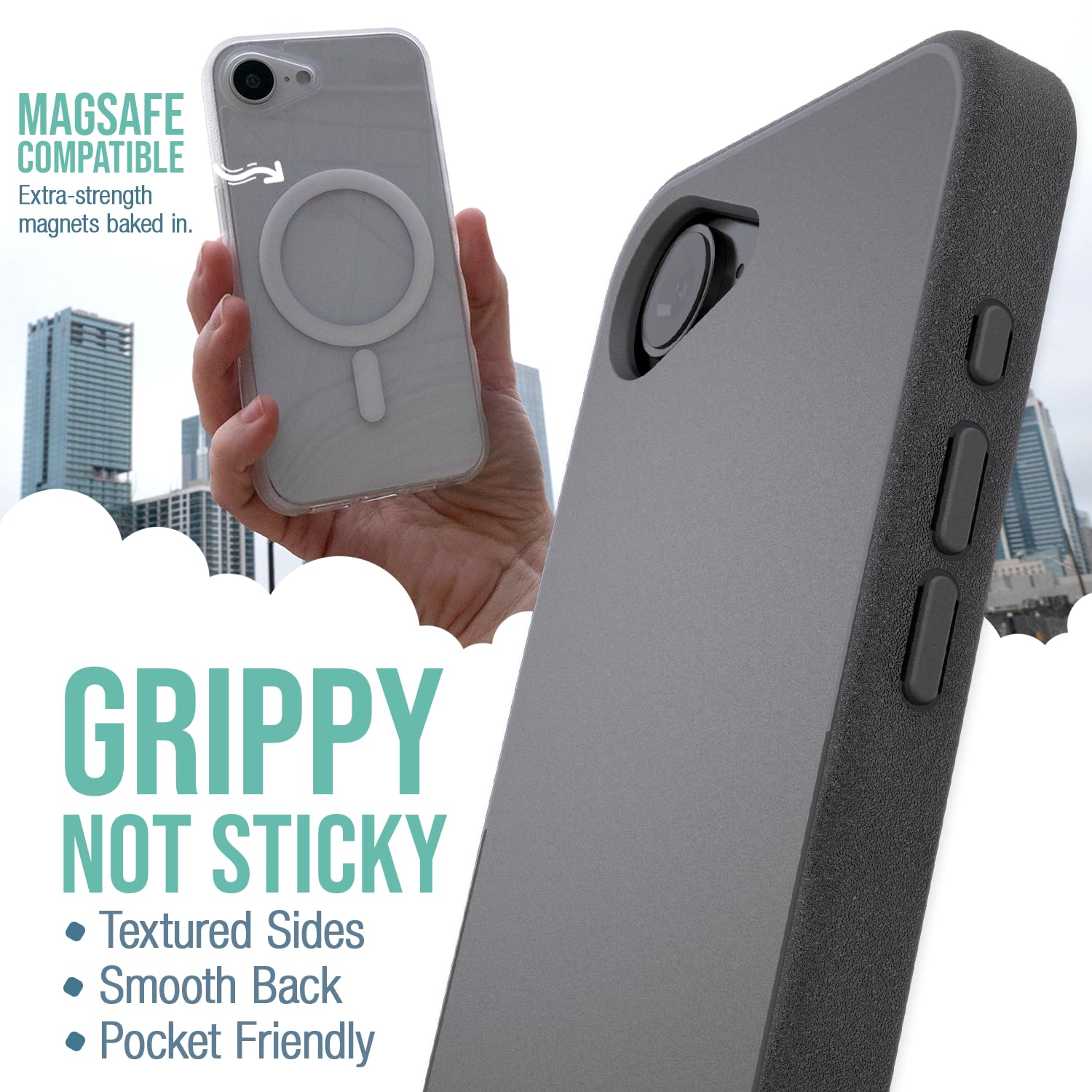 Foto 3 pulgar | Funda Para Teléfono Smartish  Iphone 16e Magsafe Gripmunk Black - Venta Internacional.