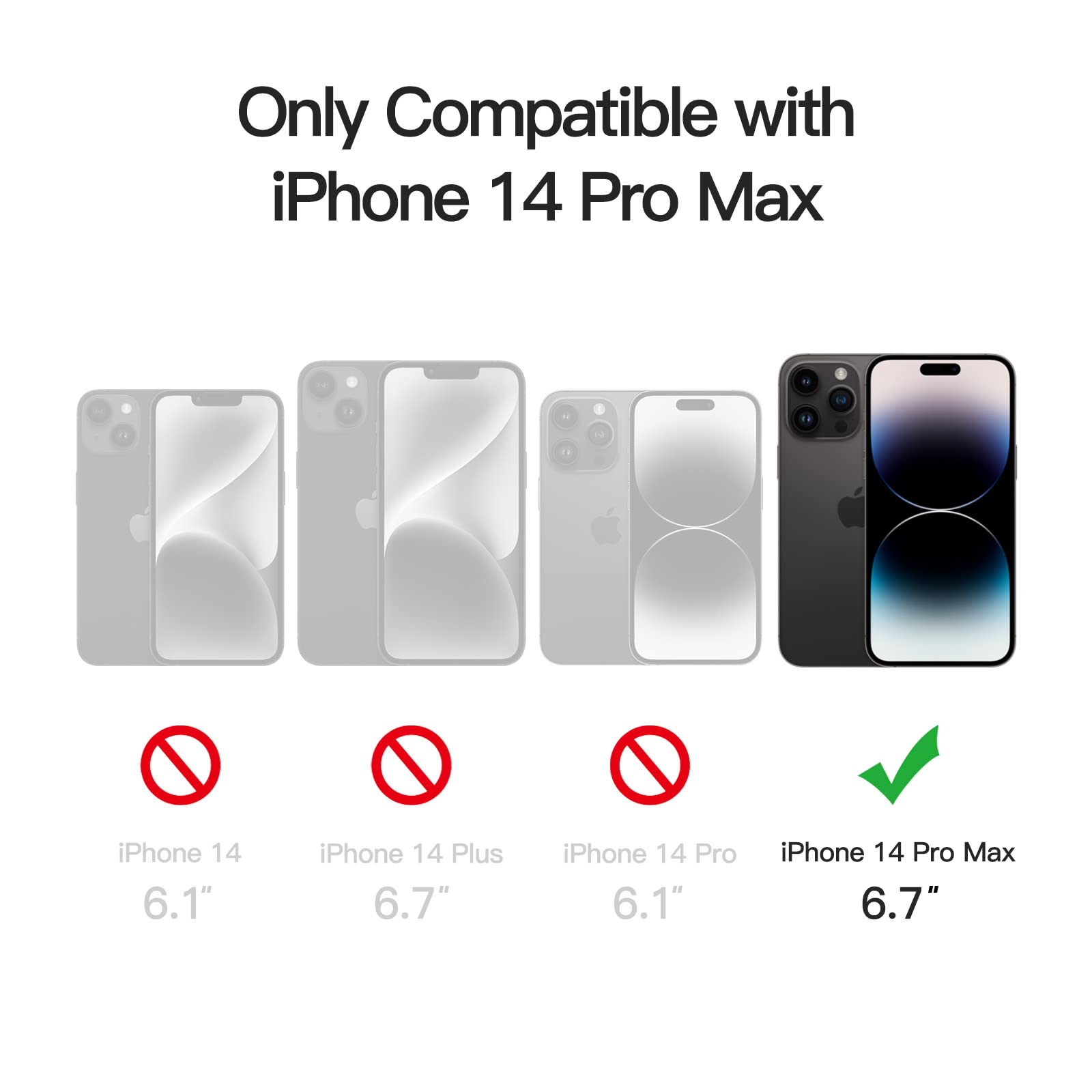 Foto 3 pulgar | Funda Jetech Magnetic Para Iphone 14 Pro Max De 6.7 Pulgadas, Negra - Venta Internacional.
