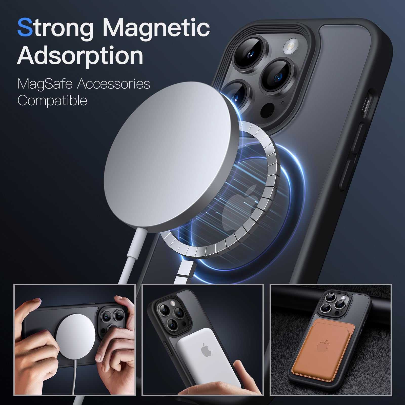 Foto 4 pulgar | Funda Jetech Magnetic Para Iphone 14 Pro Max De 6.7 Pulgadas, Negra - Venta Internacional.