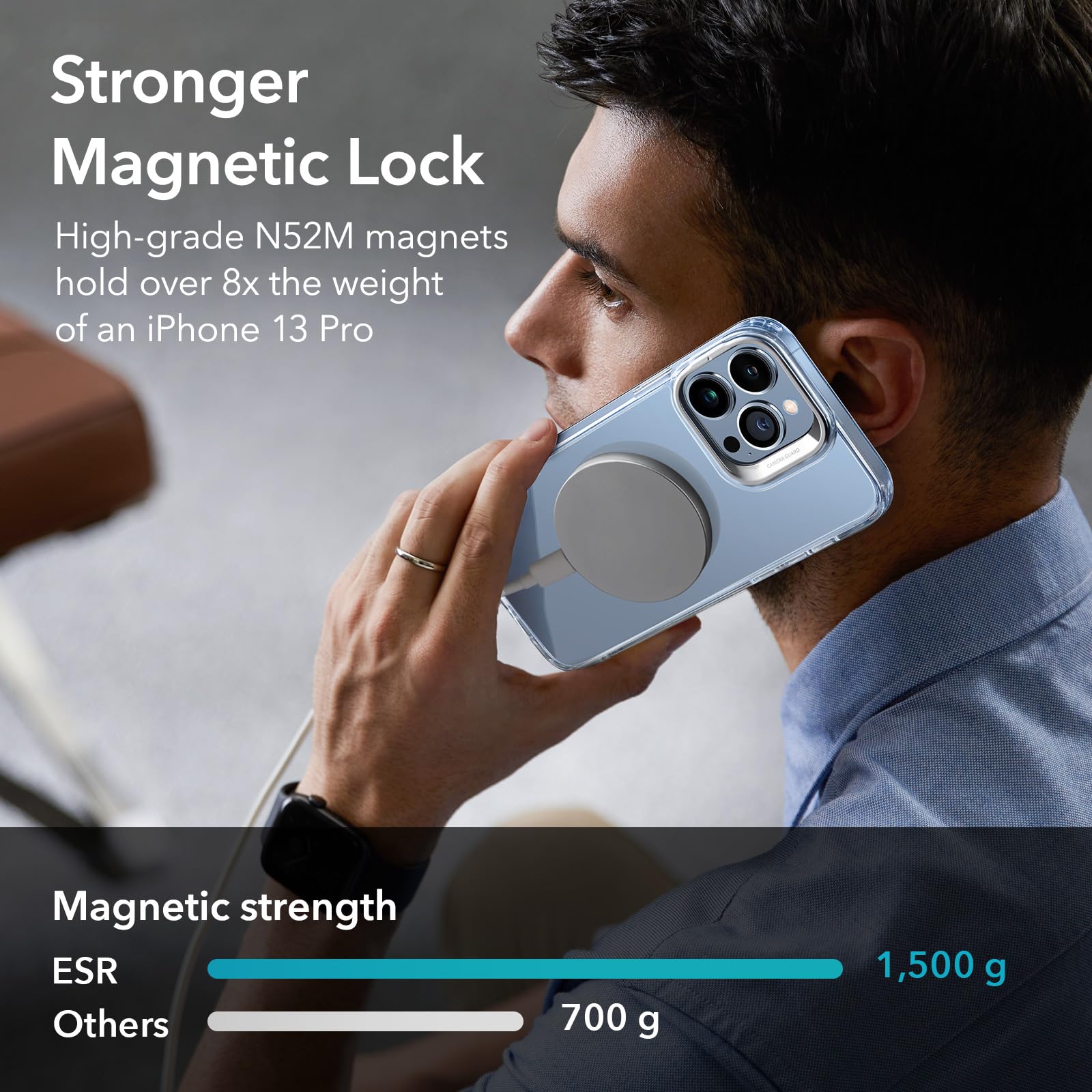 Foto 4 pulgar | Funda De Teléfono Esr Para Iphone 13 Pro Con Magsafe Clear Halolock - Venta Internacional.