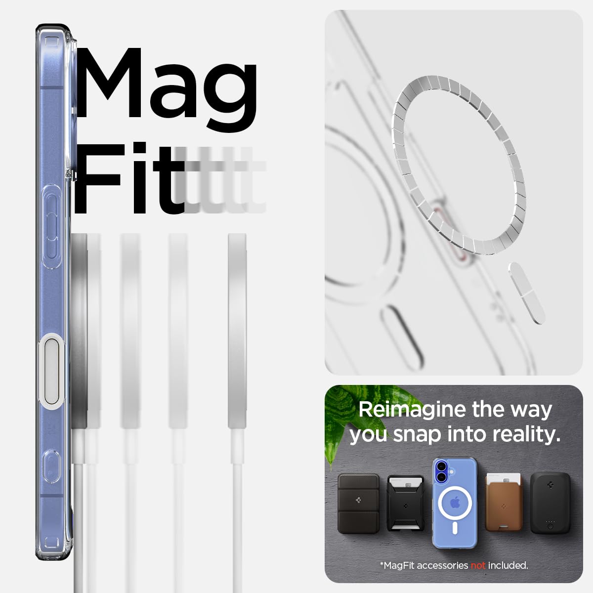 Foto 6 | Funda Para Teléfono Spigen Ultra Hybrid T Magfit Para Iphone 16 - Blanca - Venta Internacional.