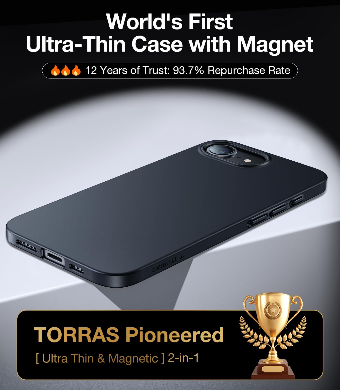 Foto 5 pulgar | Funda De Teléfono Torras Magnetic Slim Fit Para Iphone 16e De 6.1 Pulgadas - Venta Internacional.