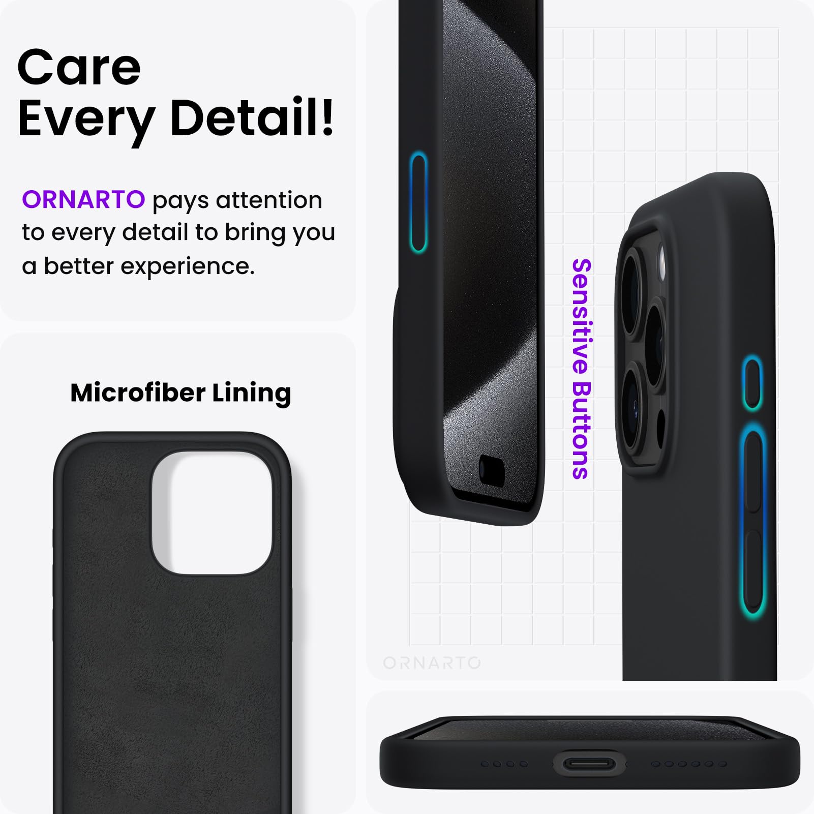 Foto 6 pulgar | Funda De Teléfono Ornarto Compatible Con Iphone 15 Pro Max De 6.7 Pulgadas - Venta Internacional.