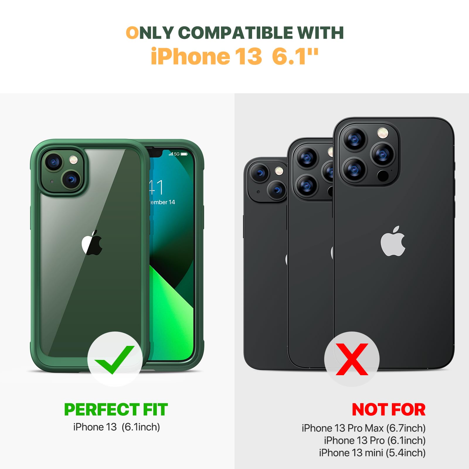 Foto 8 pulgar | Funda De Teléfono Diaclara Diseñada Para Iphone 13 6.1 (verde) - Venta Internacional.