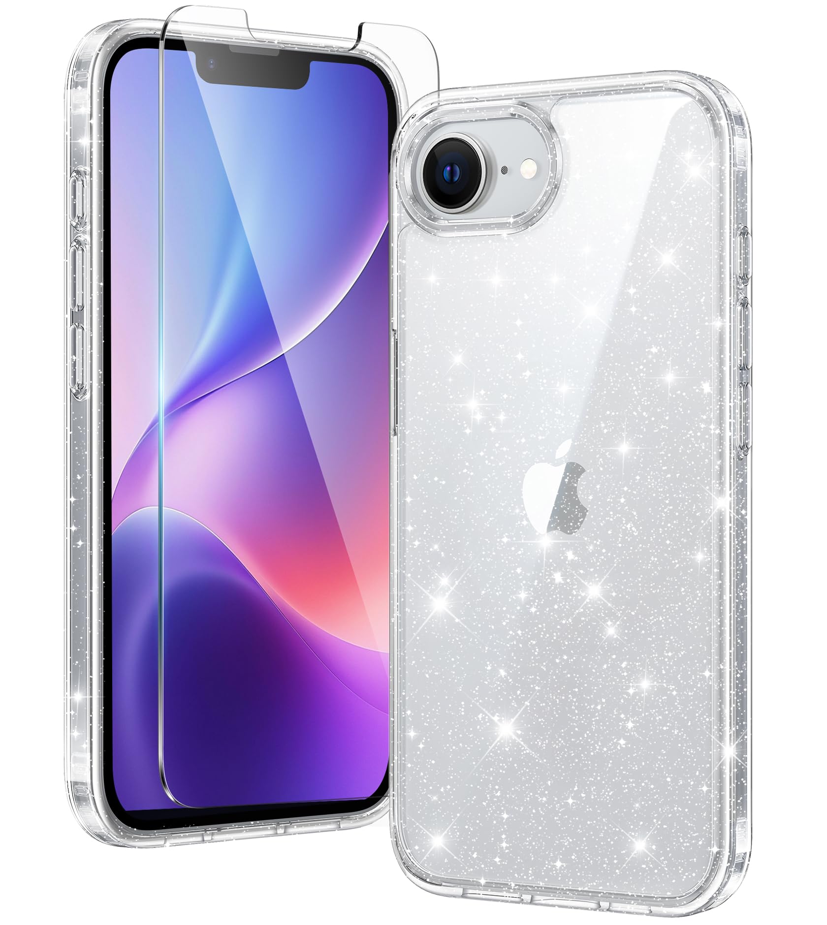 Funda De Teléfono Fntcase Para Iphone Se 4 Con Purpurina Transparente - Venta Internacional.