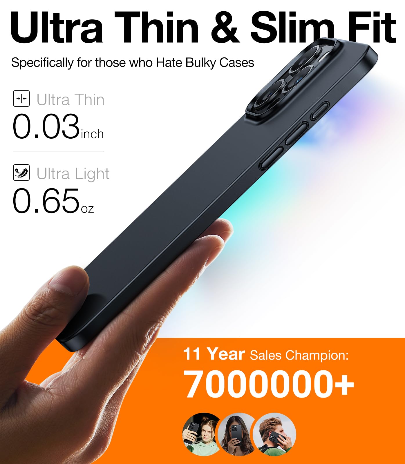 Foto 2 | Funda Torras Slim-fit Para Iphone 15 Pro De 6.1 Pulgadas Negra - Venta Internacional.