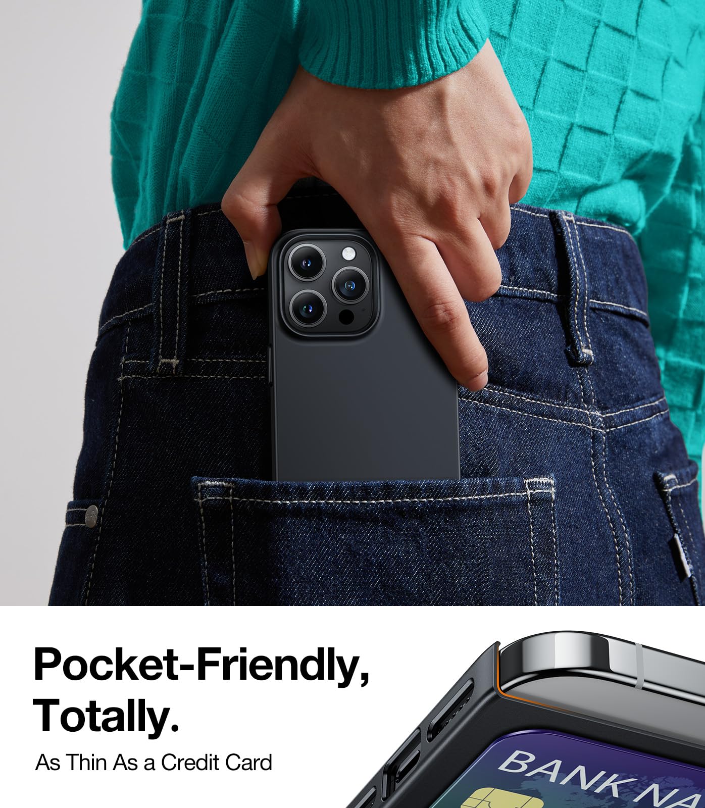 Foto 4 pulgar | Funda Torras Slim-fit Para Iphone 15 Pro De 6.1 Pulgadas Negra - Venta Internacional.