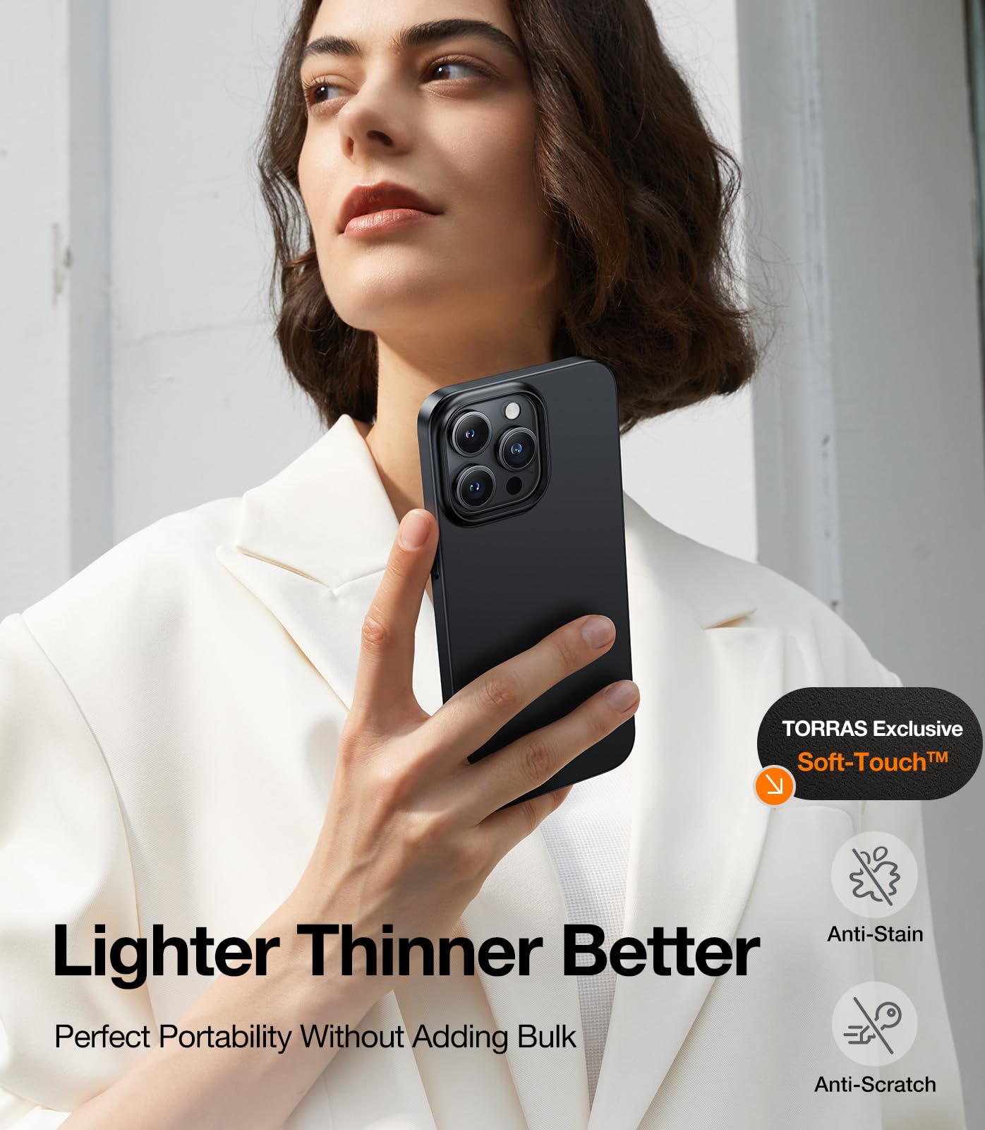 Foto 5 pulgar | Funda Torras Slim-fit Para Iphone 15 Pro De 6.1 Pulgadas Negra - Venta Internacional.