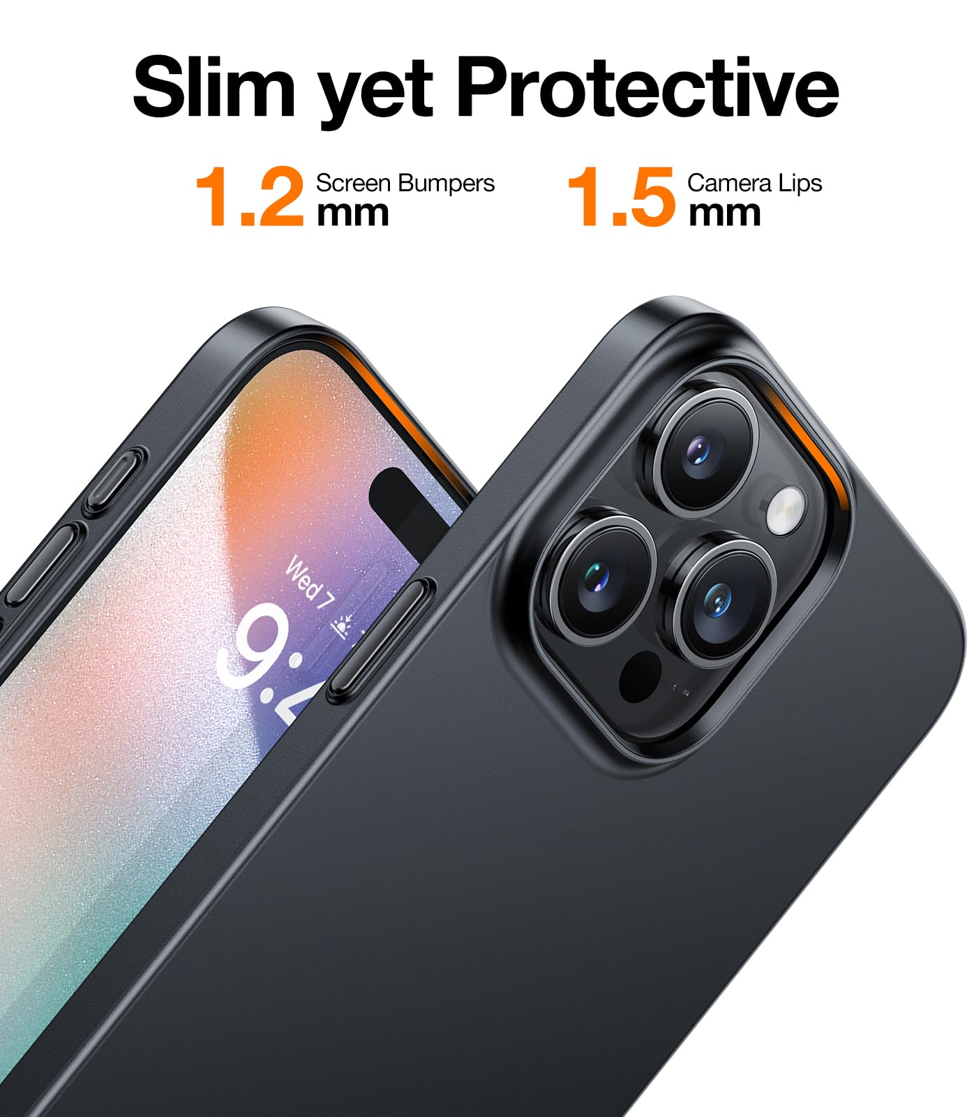 Foto 6 pulgar | Funda Torras Slim-fit Para Iphone 15 Pro De 6.1 Pulgadas Negra - Venta Internacional.