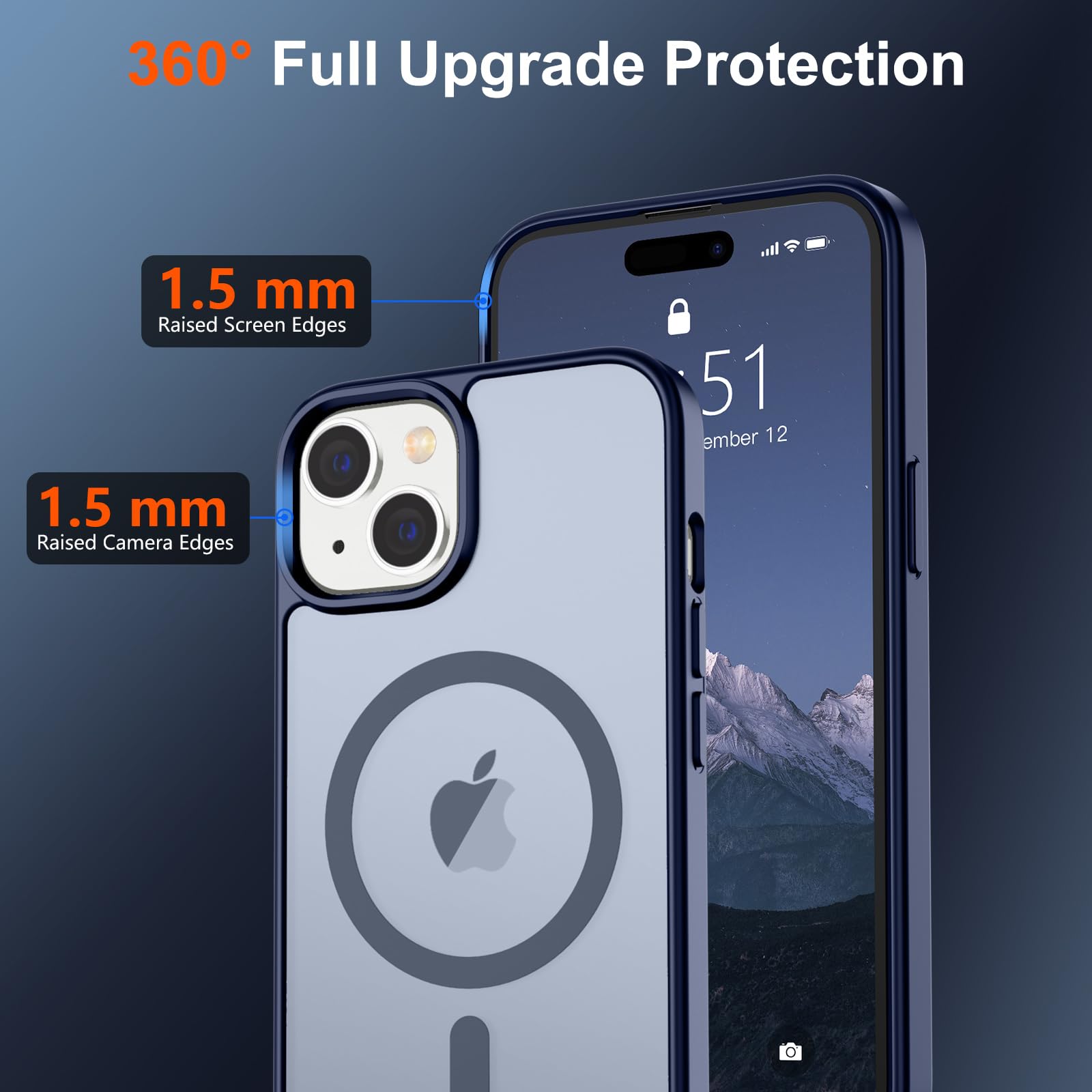 Foto 5 pulgar | Funda Magnética Supfine Para Iphone 15, Color Azul Marino - Venta Internacional.