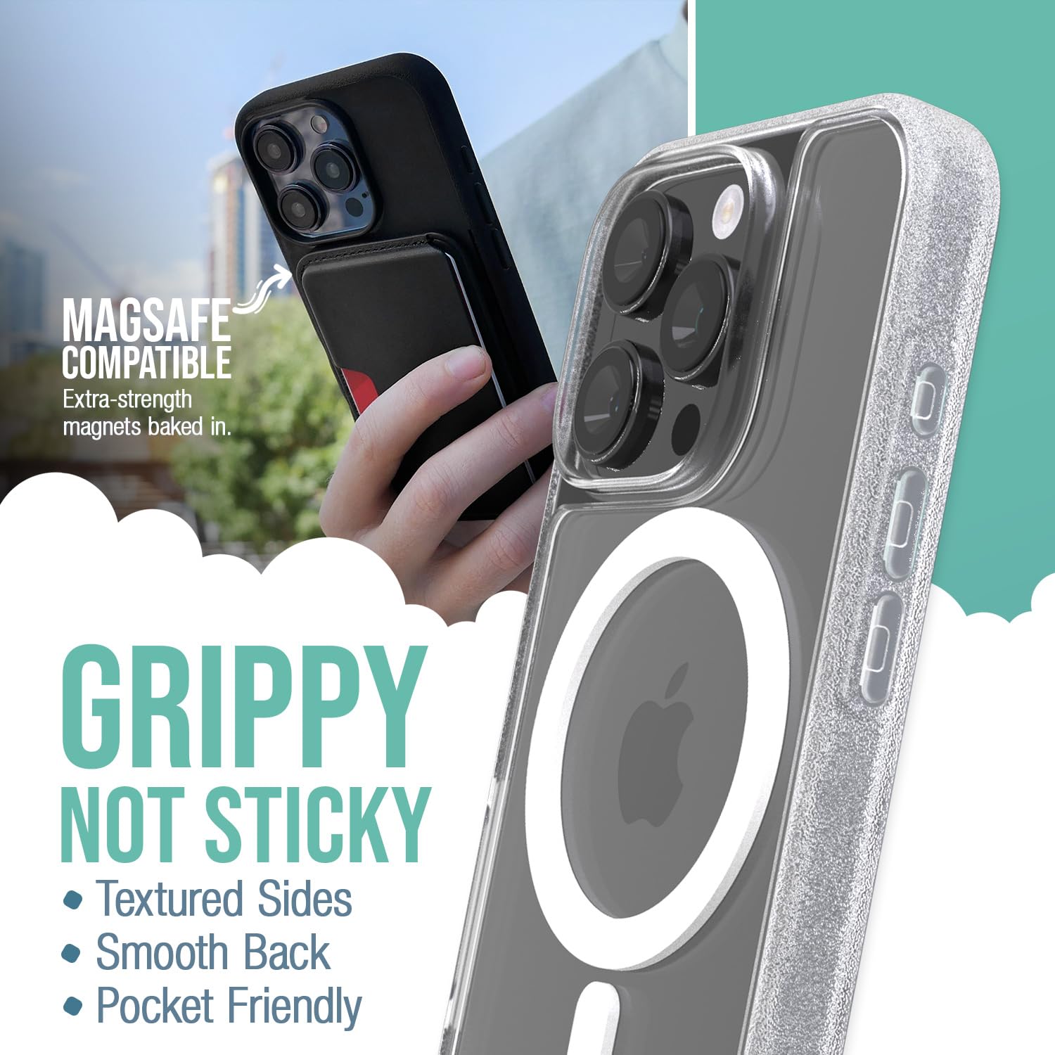 Foto 3 pulgar | Funda Magnética Smartish Gripmunk Para Iphone 16 Pro - Venta Internacional.