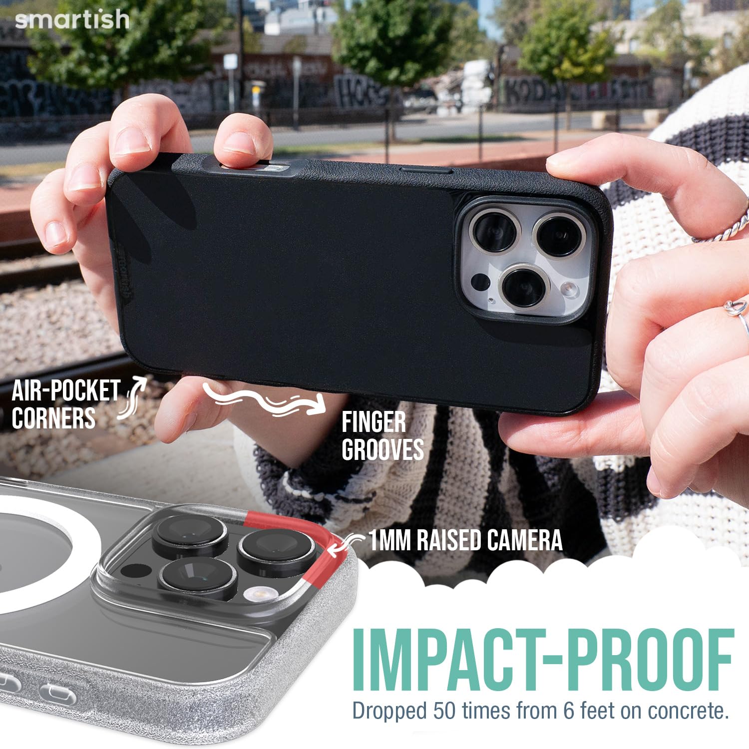 Foto 5 pulgar | Funda Magnética Smartish Gripmunk Para Iphone 16 Pro - Venta Internacional.
