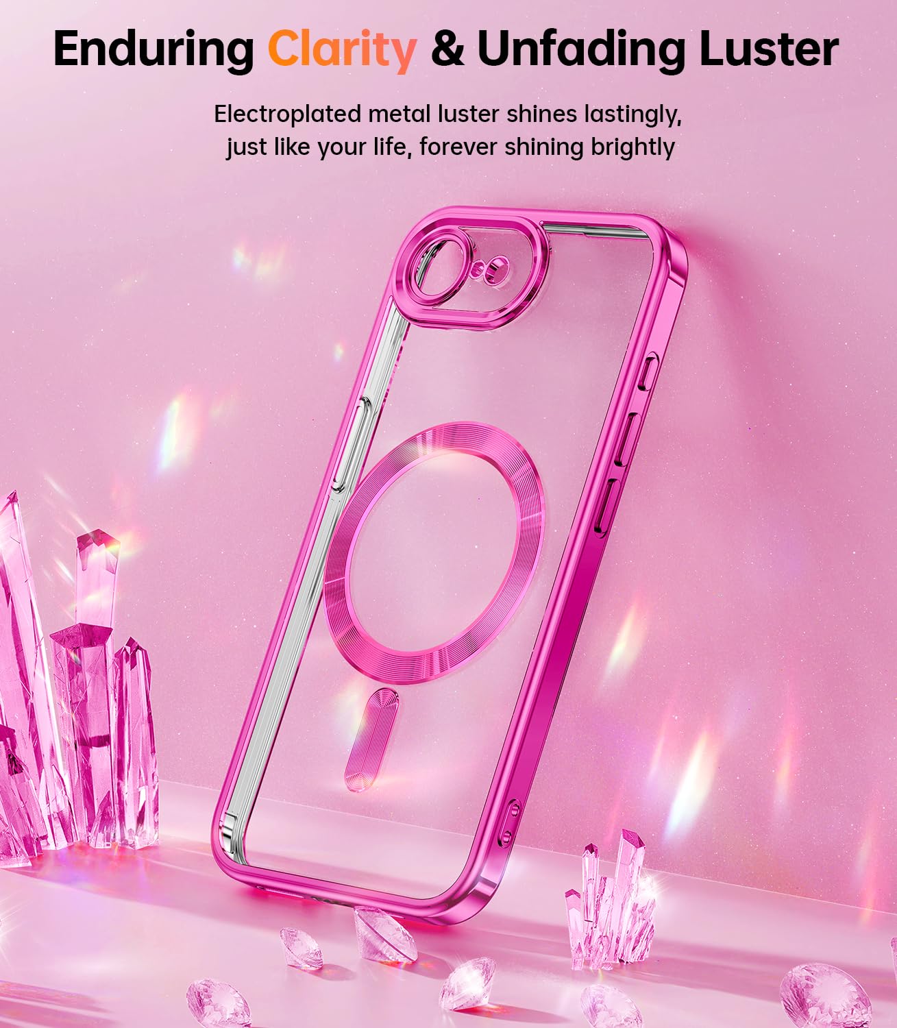 Foto 4 pulgar | Funda De Teléfono Meifigno Diseñada Para Iphone 16e 6.1, Color Rosa Intenso - Venta Internacional.