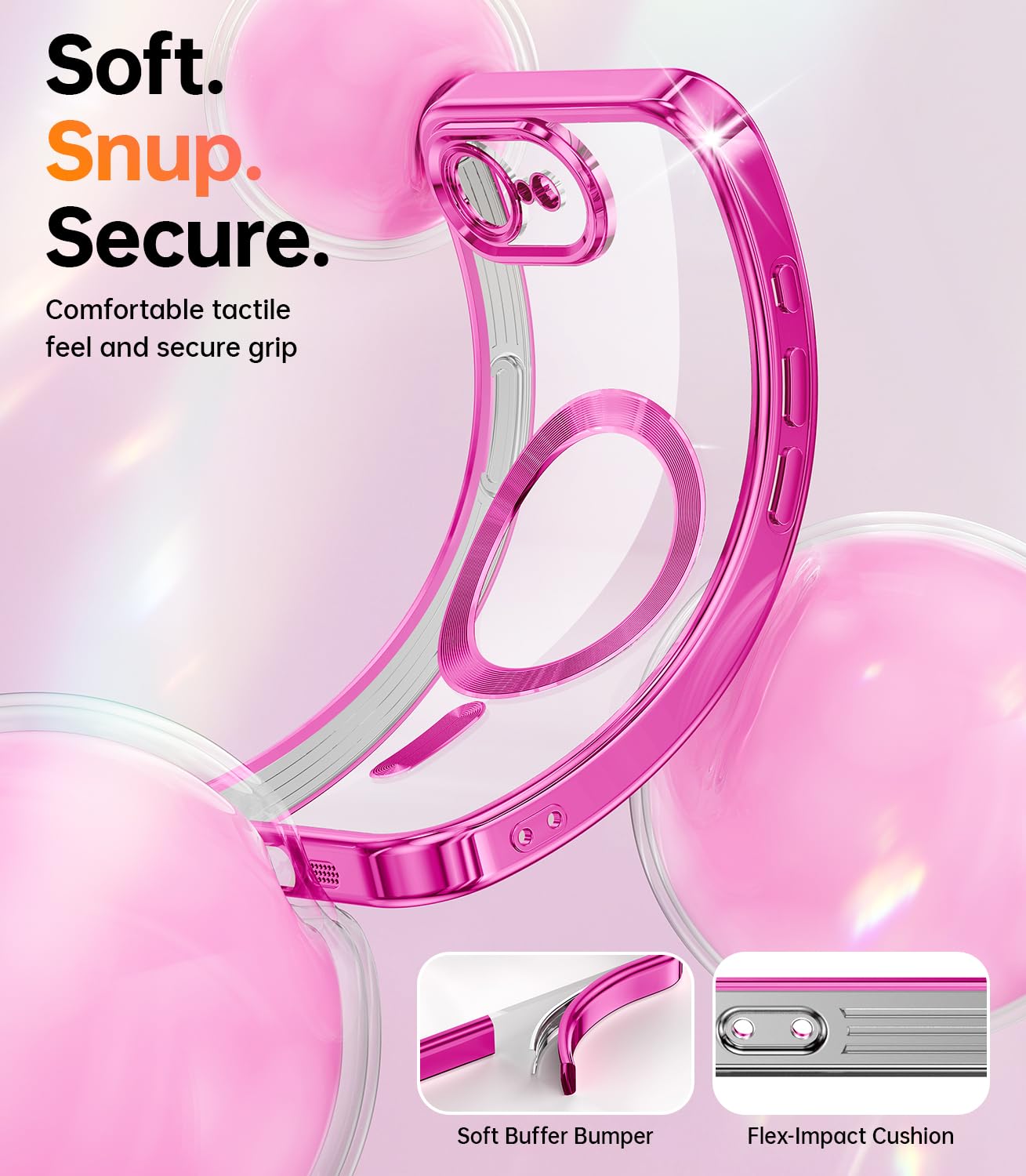 Foto 6 pulgar | Funda De Teléfono Meifigno Diseñada Para Iphone 16e 6.1, Color Rosa Intenso - Venta Internacional.