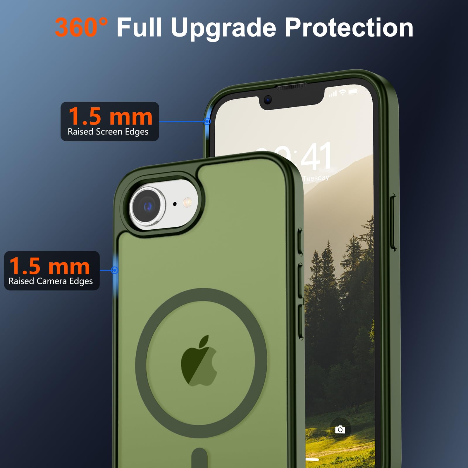 Foto 5 pulgar | Funda Magnética Supfine Para Iphone 16e 2025, Color Verde - Venta Internacional.