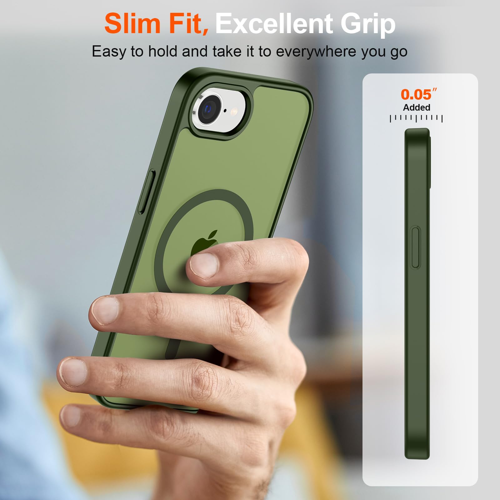 Foto 8 pulgar | Funda Magnética Supfine Para Iphone 16e 2025, Color Verde - Venta Internacional.