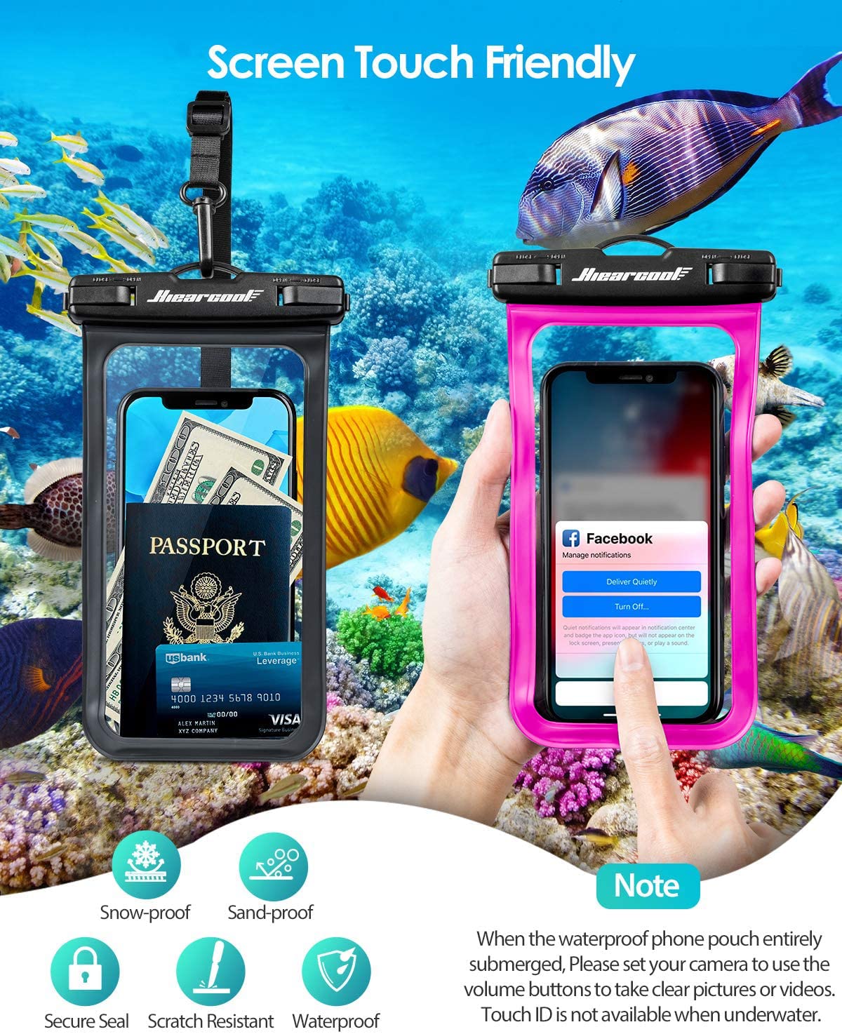 Foto 7 pulgar | Funda Impermeable Hiearcool Para Iphone 15/14/13/12 Pro Max - Venta Internacional.