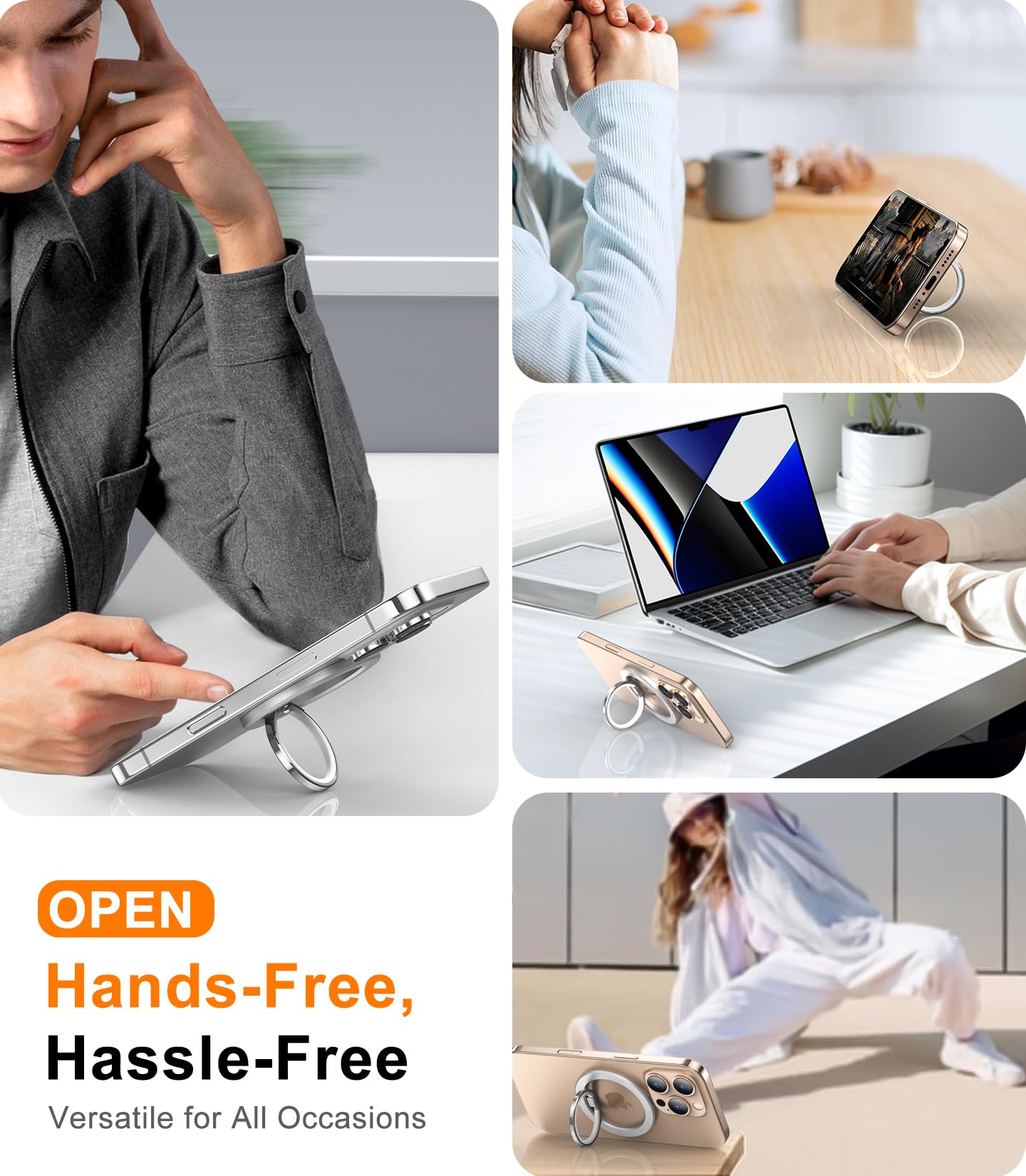 Foto 3 | Soporte Magnético Temdan Para Iphone Magsafe, Plateado - Venta Internacional.