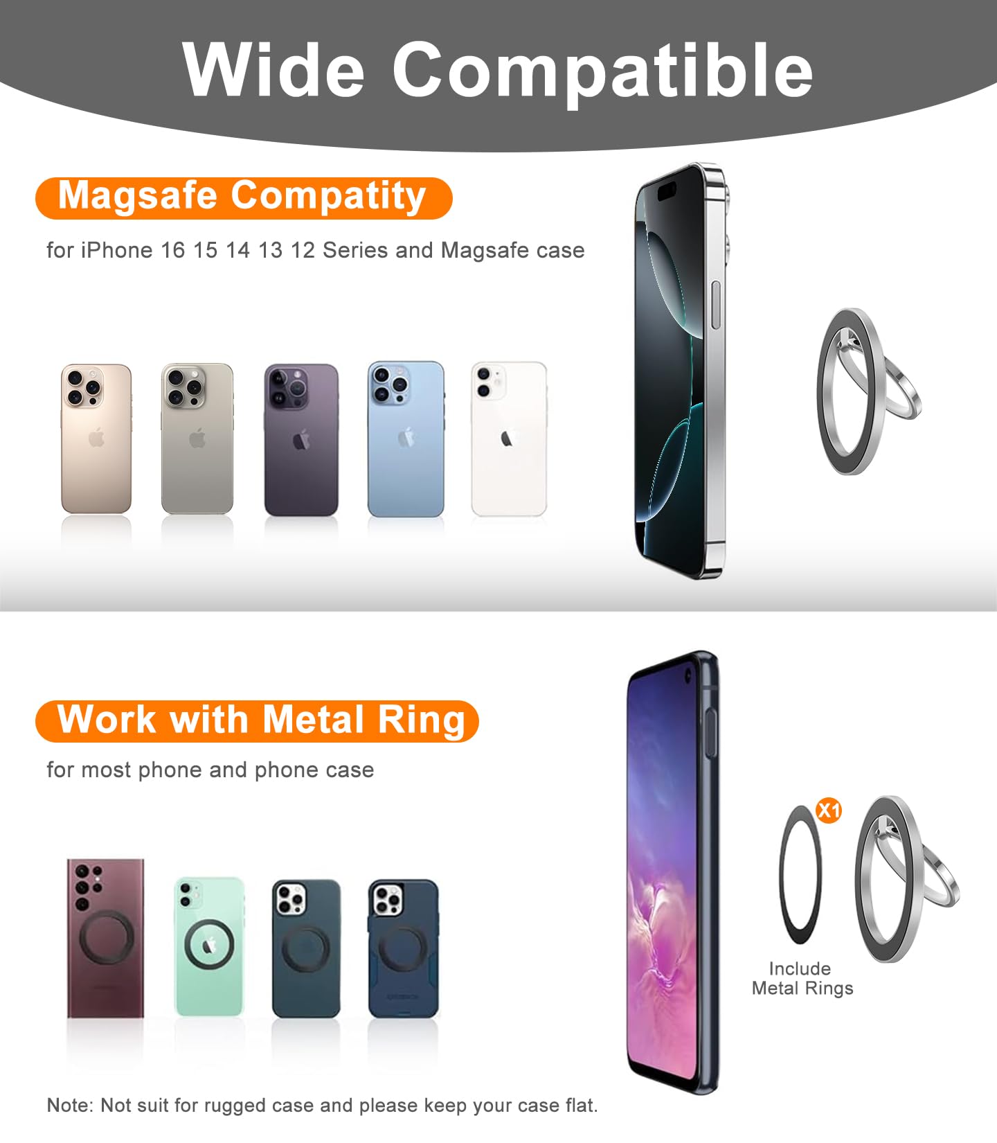 Foto 6 pulgar | Soporte Magnético Temdan Para Iphone Magsafe, Plateado - Venta Internacional.