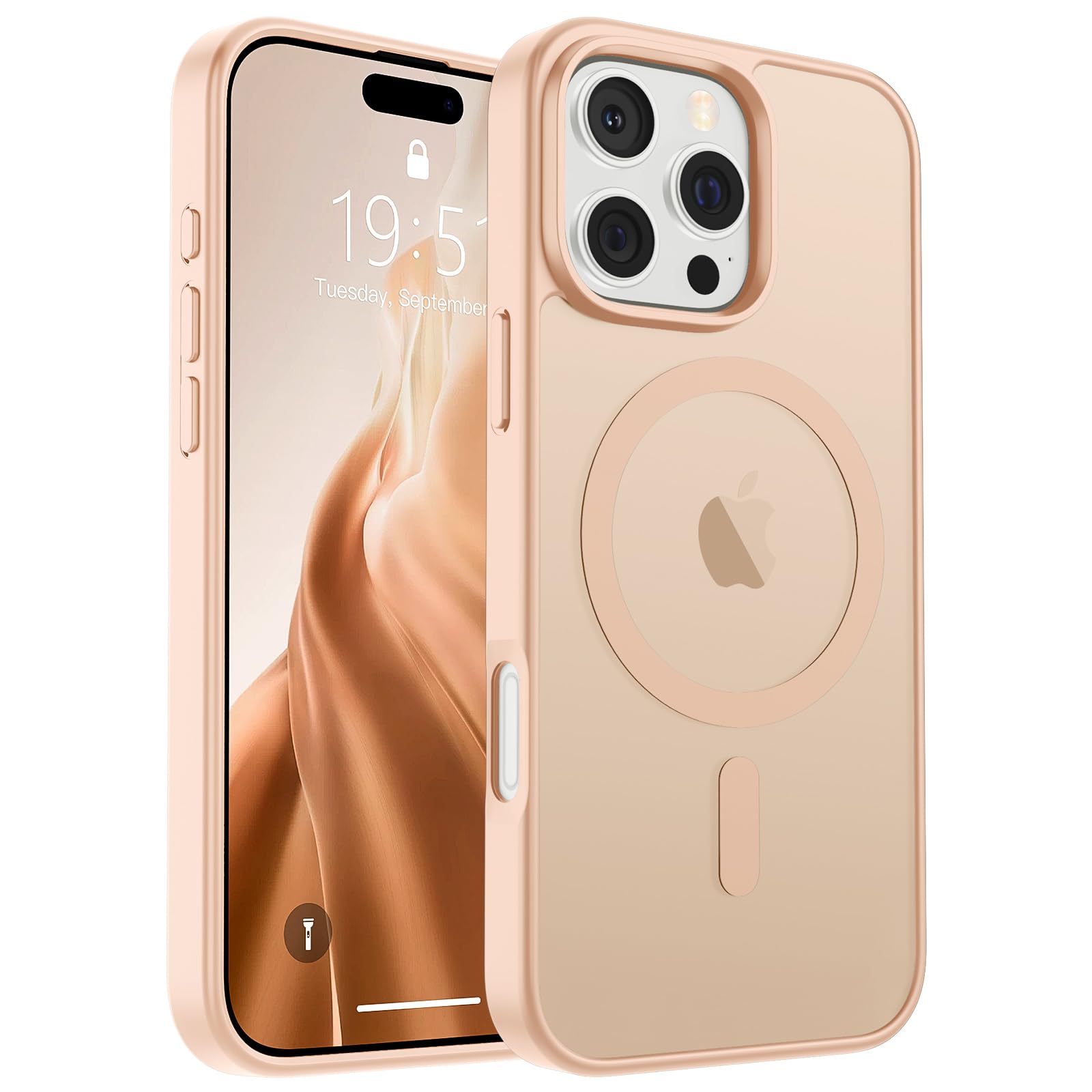 Foto 2 pulgar | Funda Magnética Supfine Para Iphone 16 Pro Max, Color Rosa Arena - Venta Internacional.