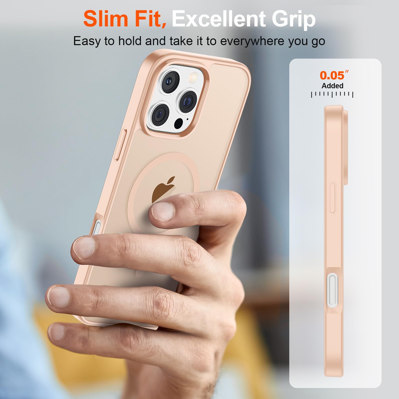 Foto 8 pulgar | Funda Magnética Supfine Para Iphone 16 Pro Max, Color Rosa Arena - Venta Internacional.
