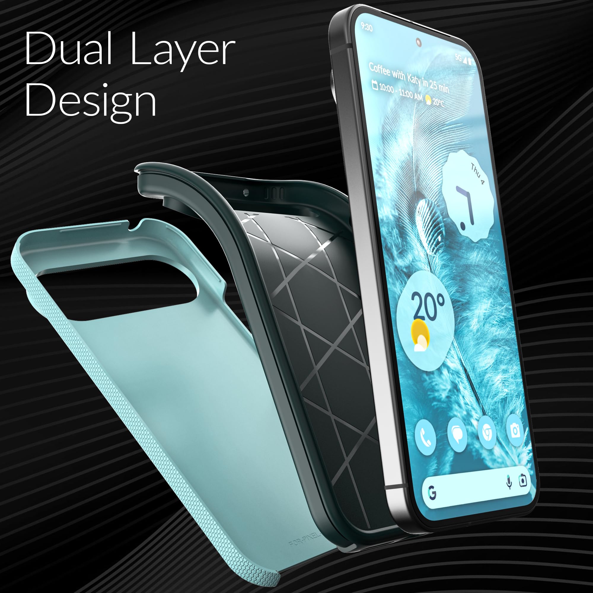 Foto 5 pulgar | Funda De Teléfono Crave Dual Guard Para Google Pixel 9 Pro Xl - Verde - Venta Internacional.