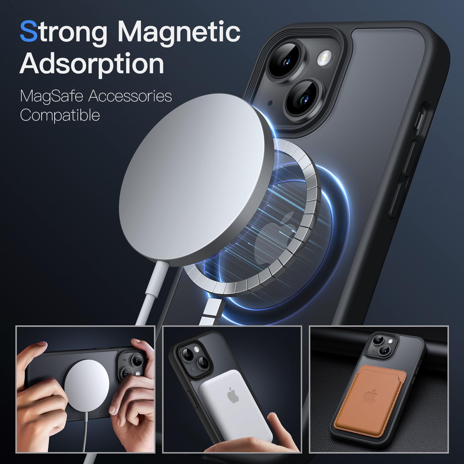 Foto 4 pulgar | Funda Jetech Magnetic Para Iphone 14 De 6.1 Pulgadas Con Magsafe Black - Venta Internacional.