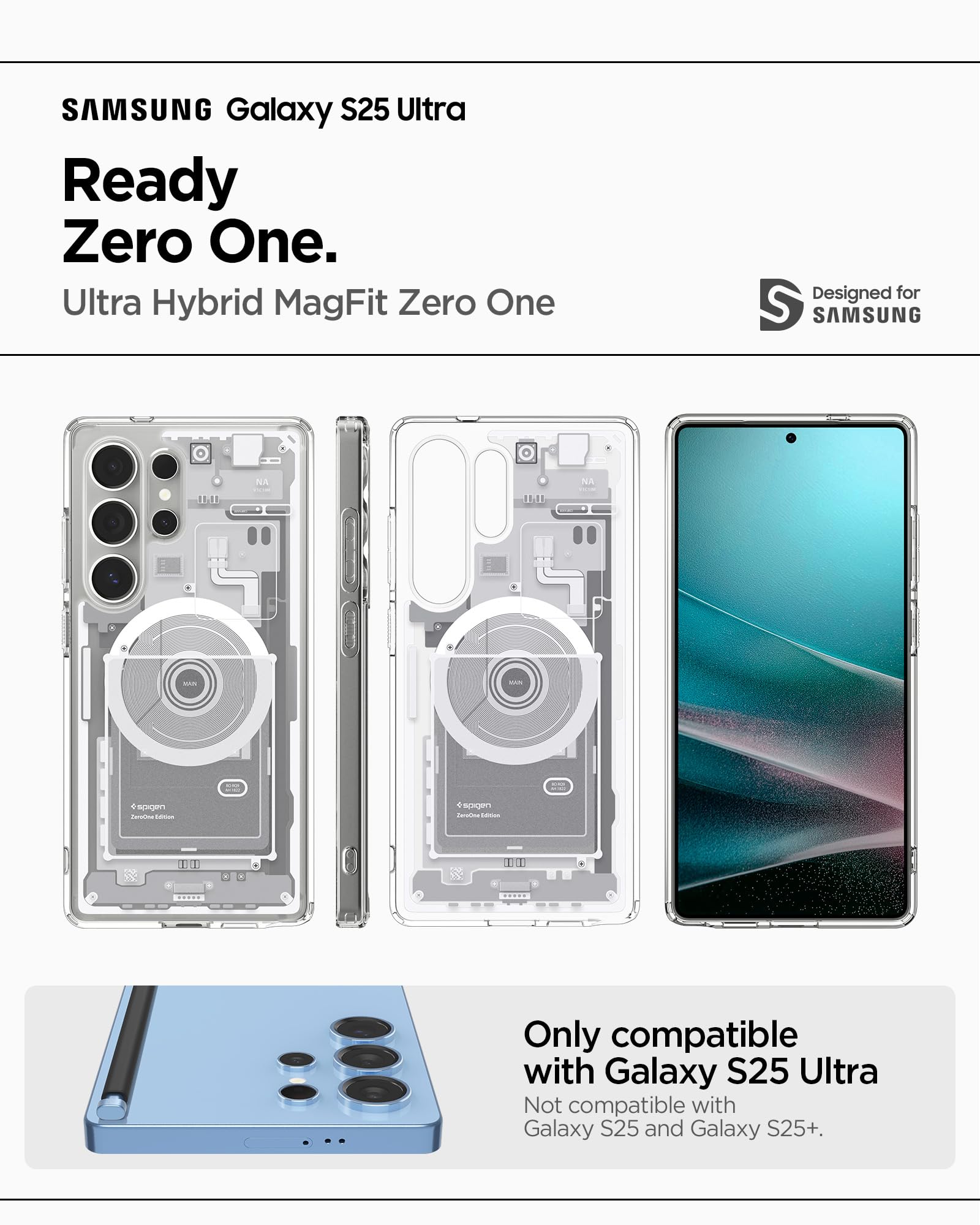 Foto 2 | Funda Spigen Ultra Hybrid Magfit Para El Galaxy S25 Ultra White - Venta Internacional.
