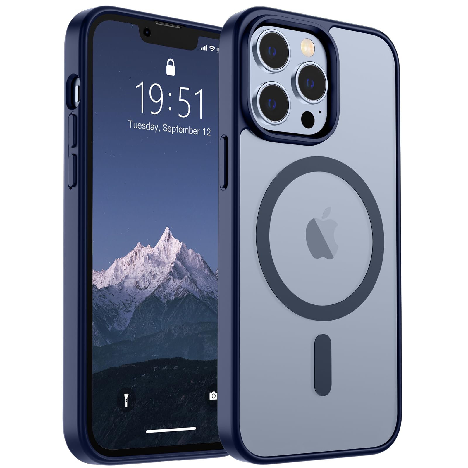 Foto 2 pulgar | Funda Magnética Supfine Para Iphone 13 Pro, Color Azul Marino - Venta Internacional.