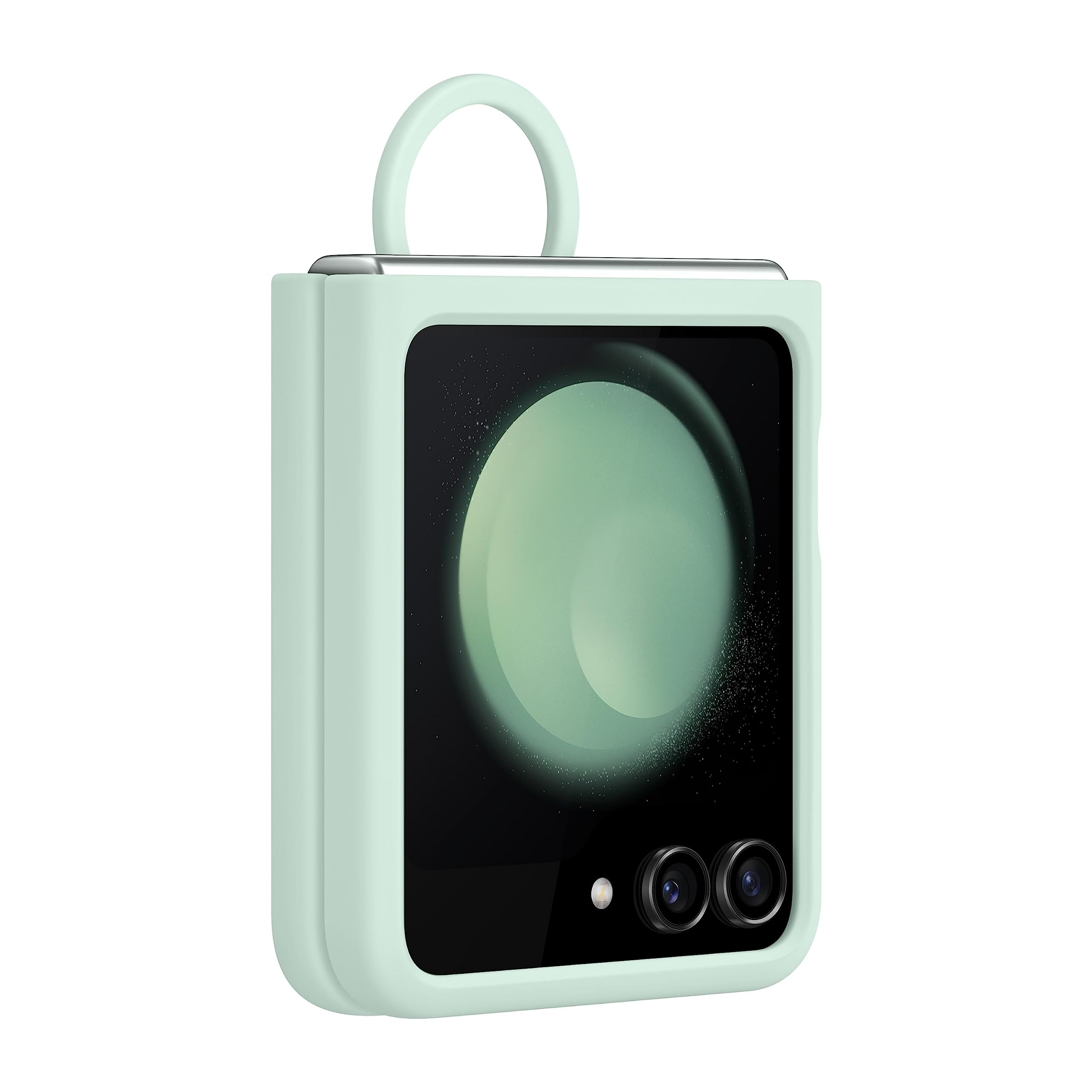Foto 2 pulgar | Funda Para Teléfono Samsung Galaxy Z Flip5 De Silicona Con Anillo, Color Menta - Venta Internacional.