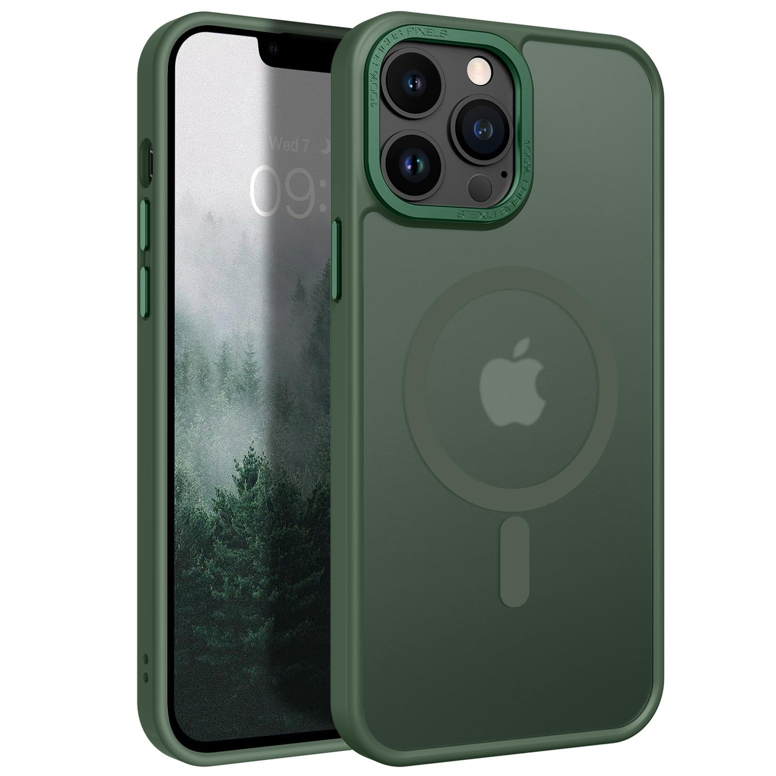 Funda De Teléfono Bentoben Para Iphone 13 Pro Max, Color Verde Oscuro Translúcido - Venta Internacional.