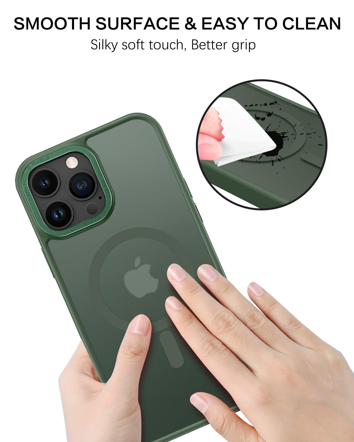Foto 6 pulgar | Funda De Teléfono Bentoben Para Iphone 13 Pro Max, Color Verde Oscuro Translúcido - Venta Internacional.