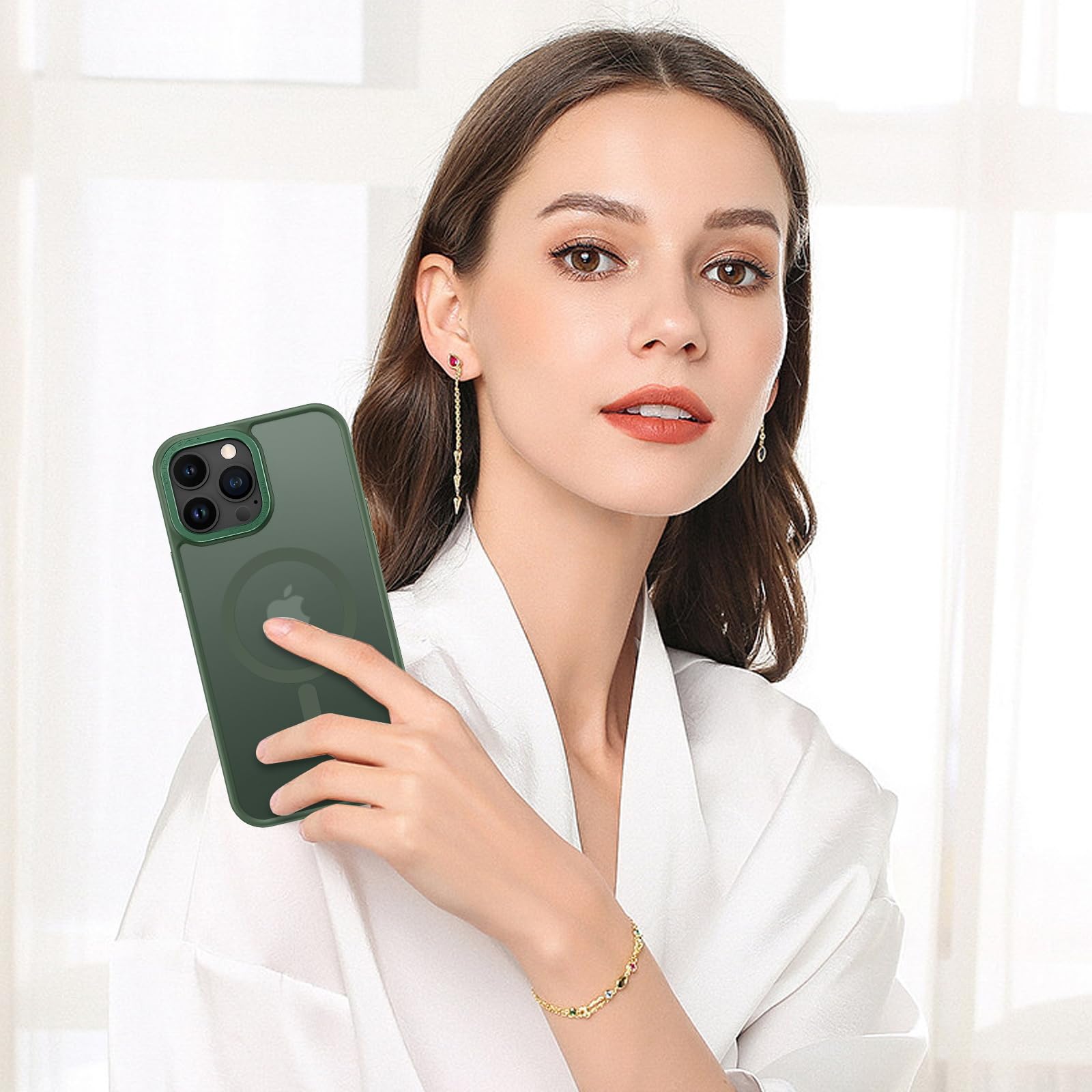 Foto 7 | Funda De Teléfono Bentoben Para Iphone 13 Pro Max, Color Verde Oscuro Translúcido - Venta Internacional.